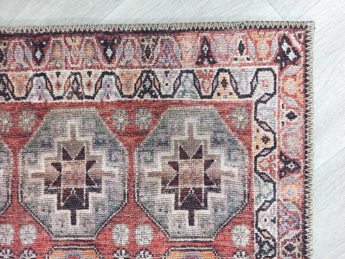 Rawaa Rug Turkish Terracotta Geometric Rug