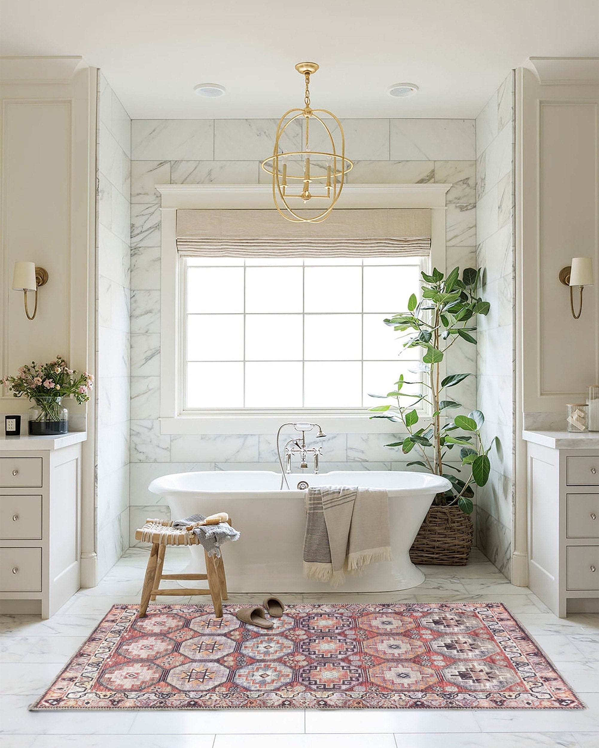 Rawaa Rug Turkish Terracotta Geometric Rug