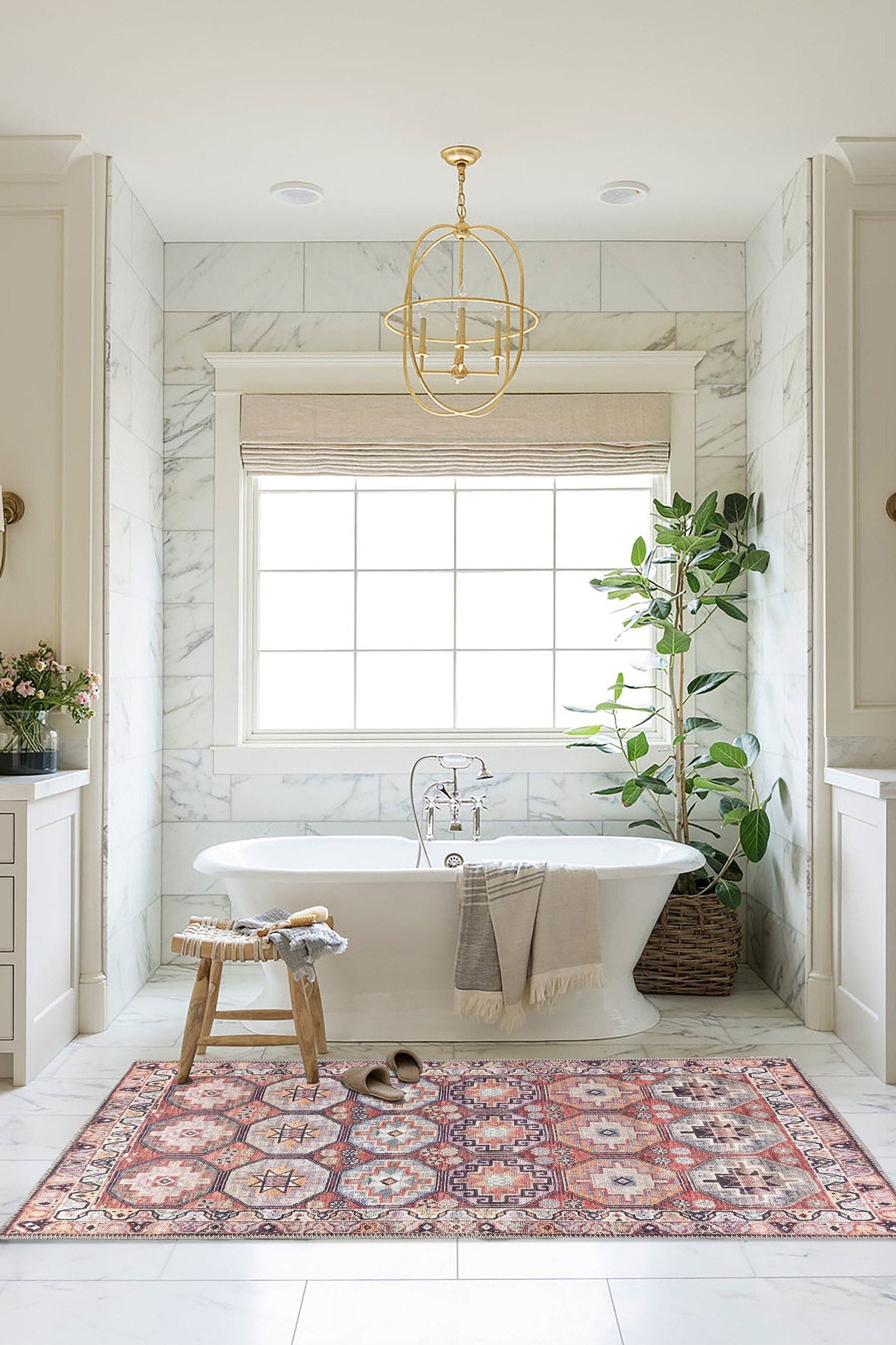 Rawaa Rug Turkish Terracotta Geometric Rug