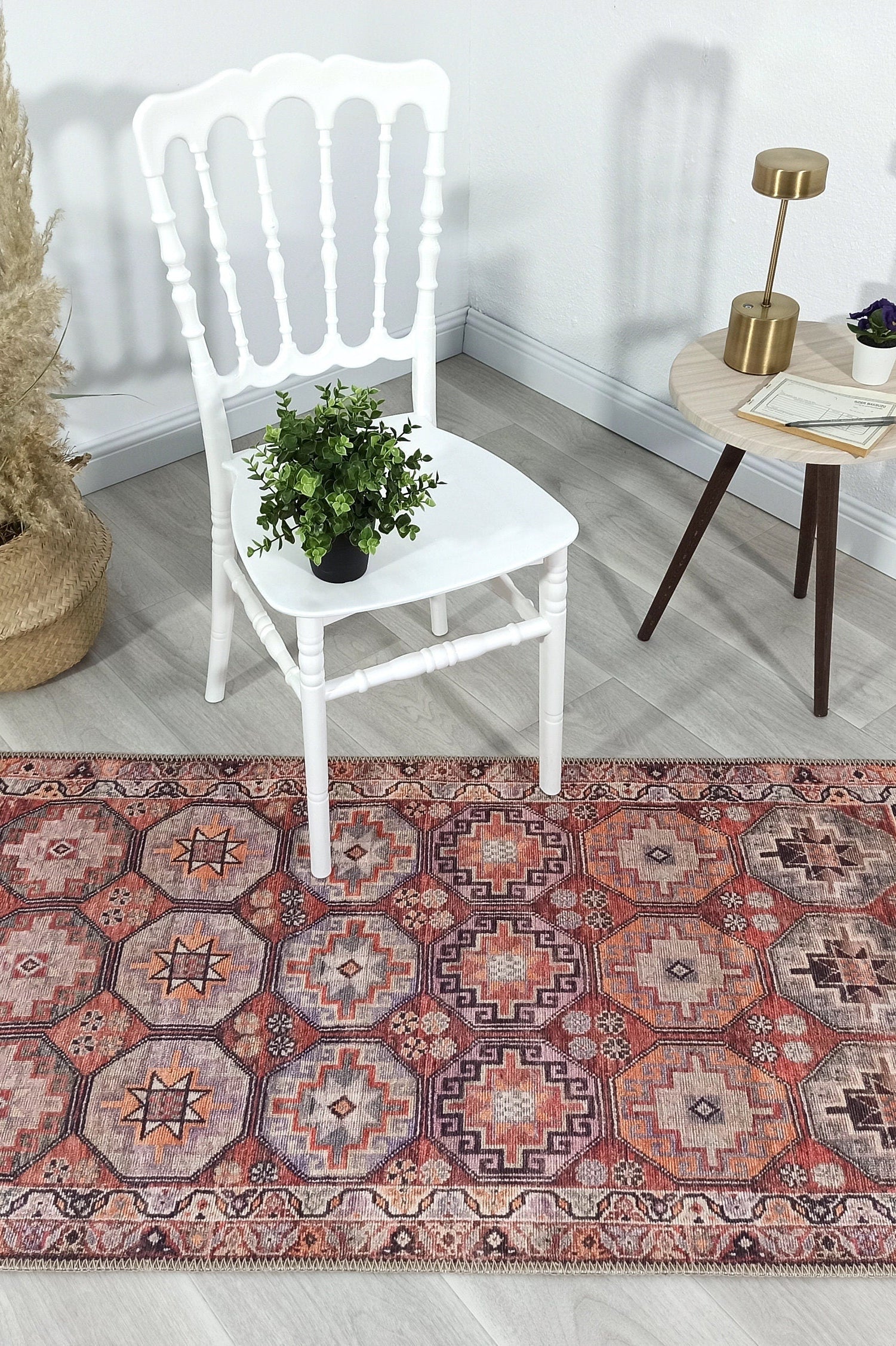 Rawaa Rug Turkish Terracotta Geometric Rug