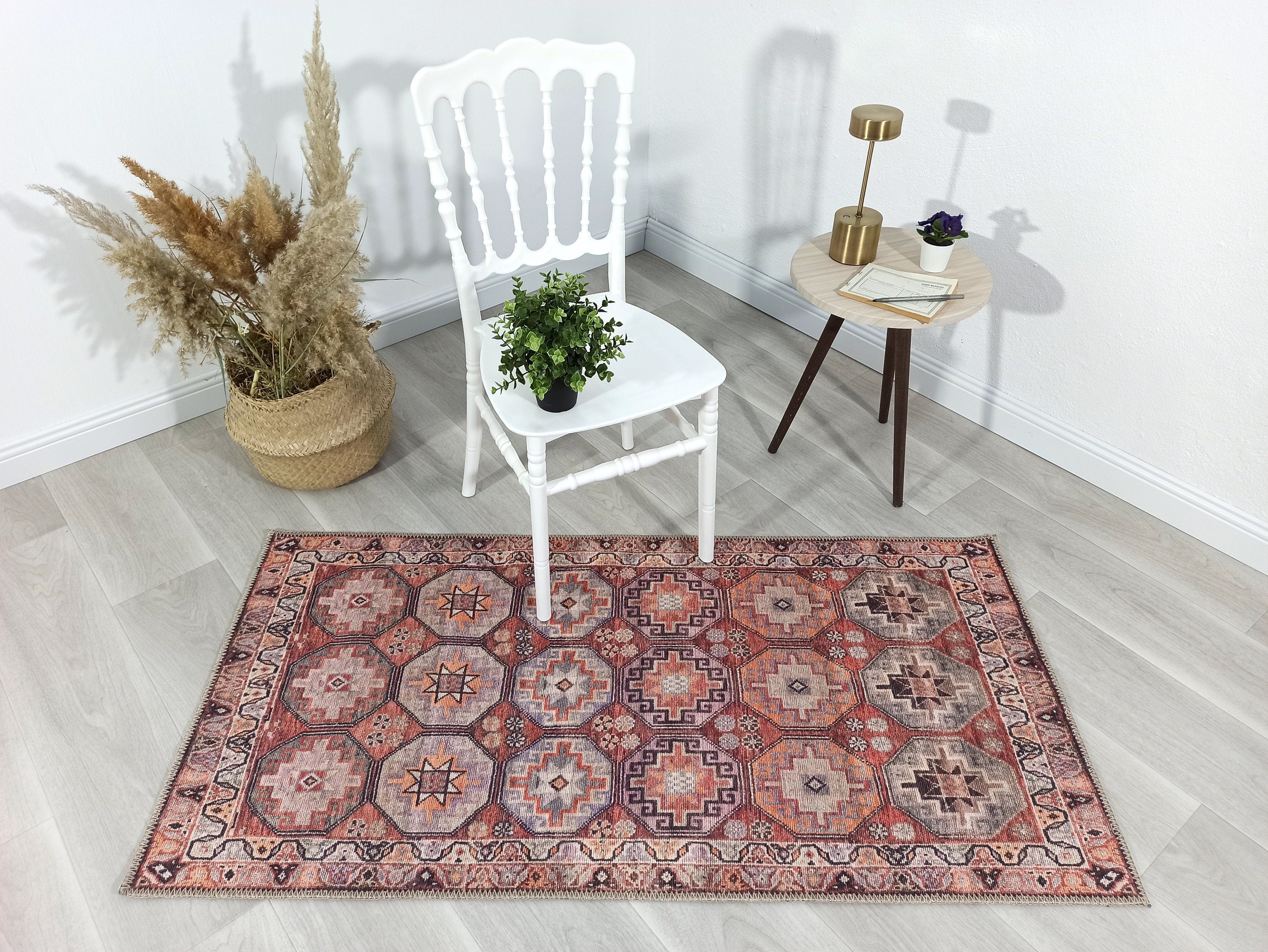Rawaa Rug Turkish Terracotta Geometric Rug