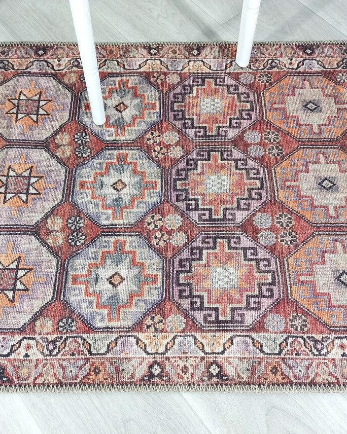 Rawaa Rug Turkish Terracotta Geometric Rug