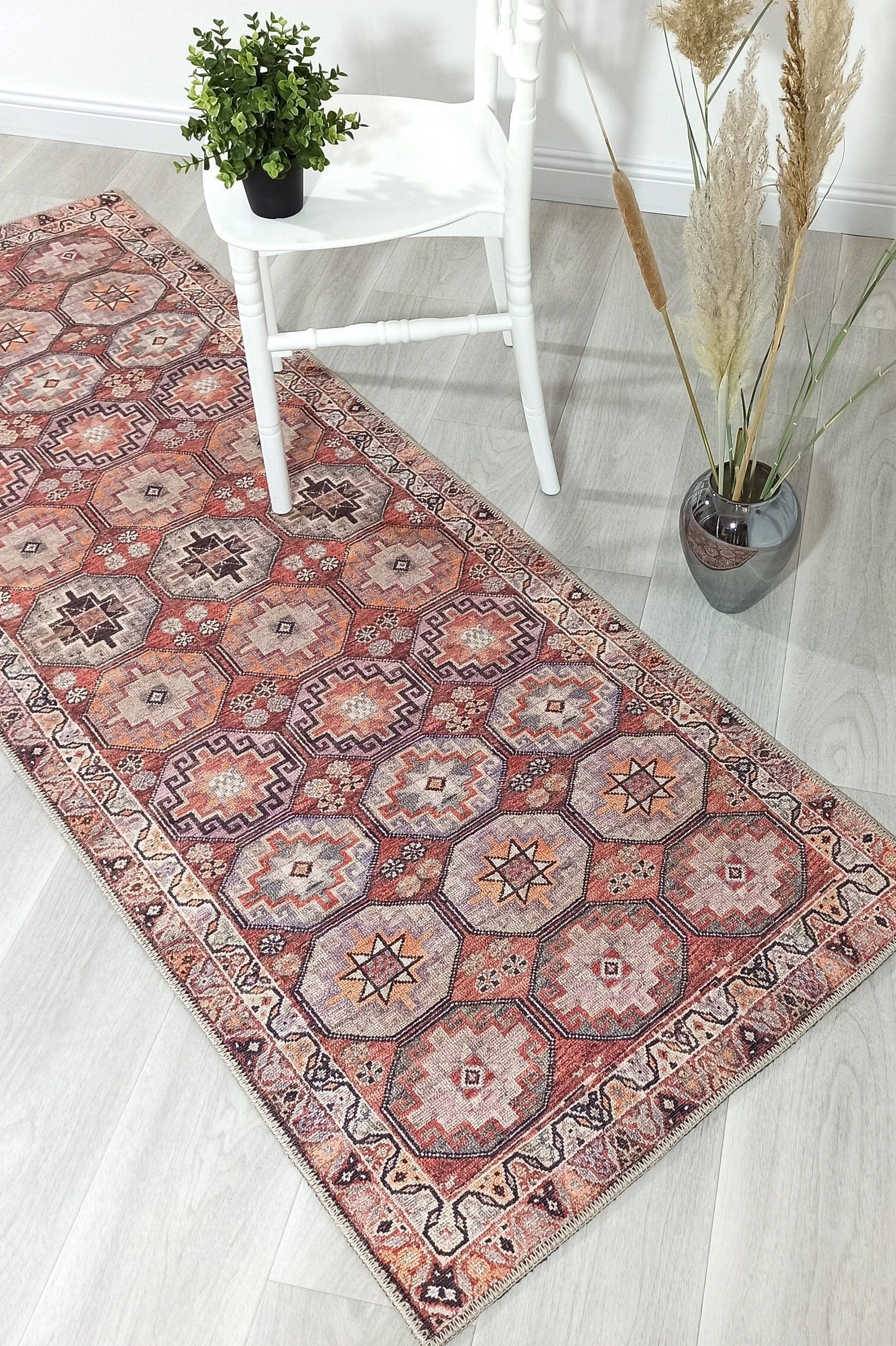 Rawaa Rug Turkish Terracotta Geometric Rug