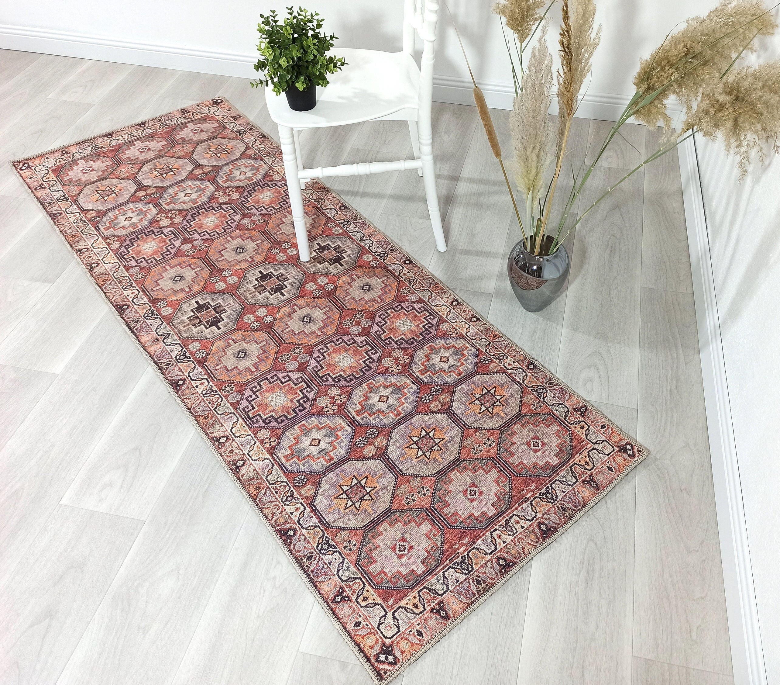 Rawaa Rug Turkish Terracotta Geometric Rug