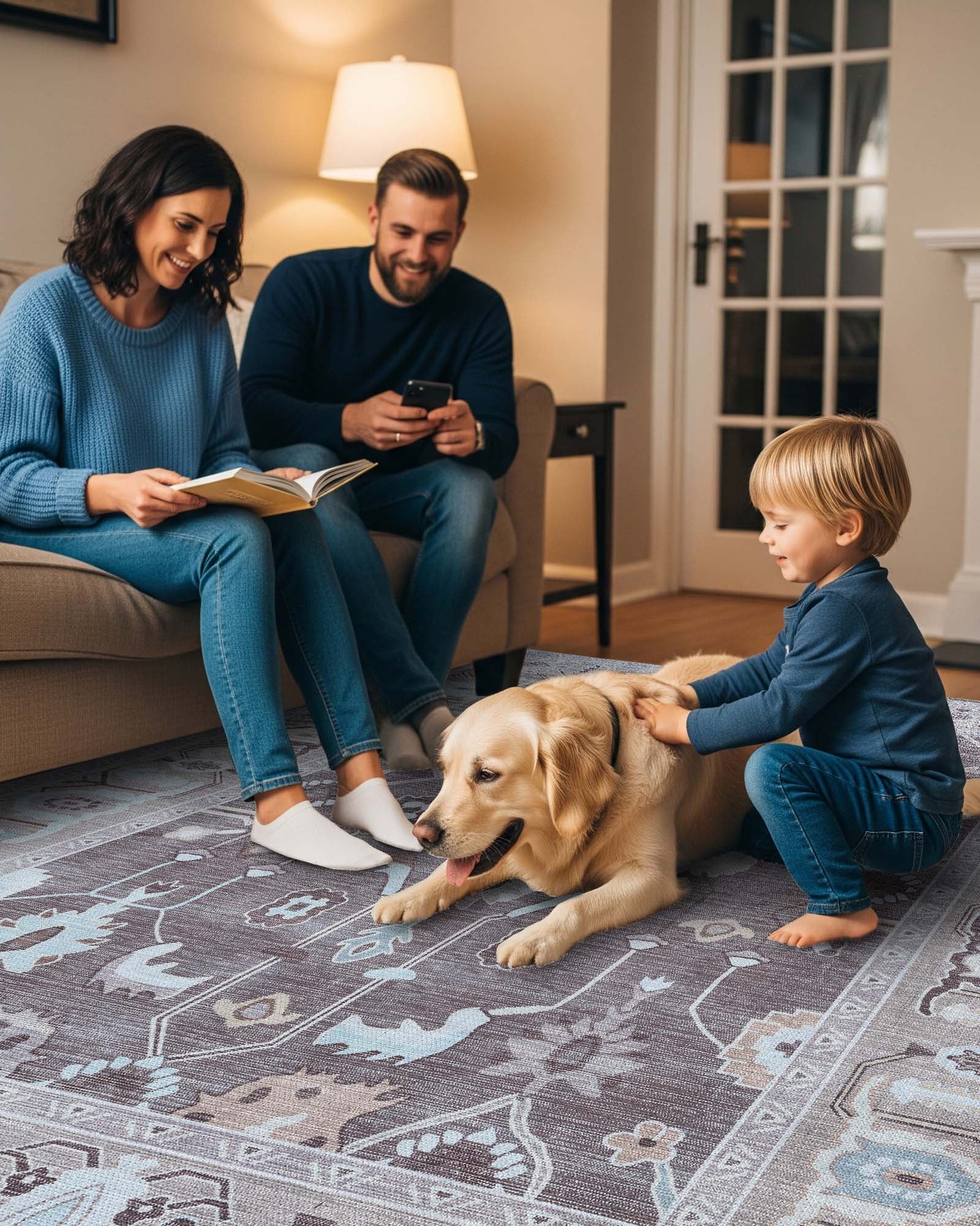 Rawiya Brown Gray Modern Oushak Rug