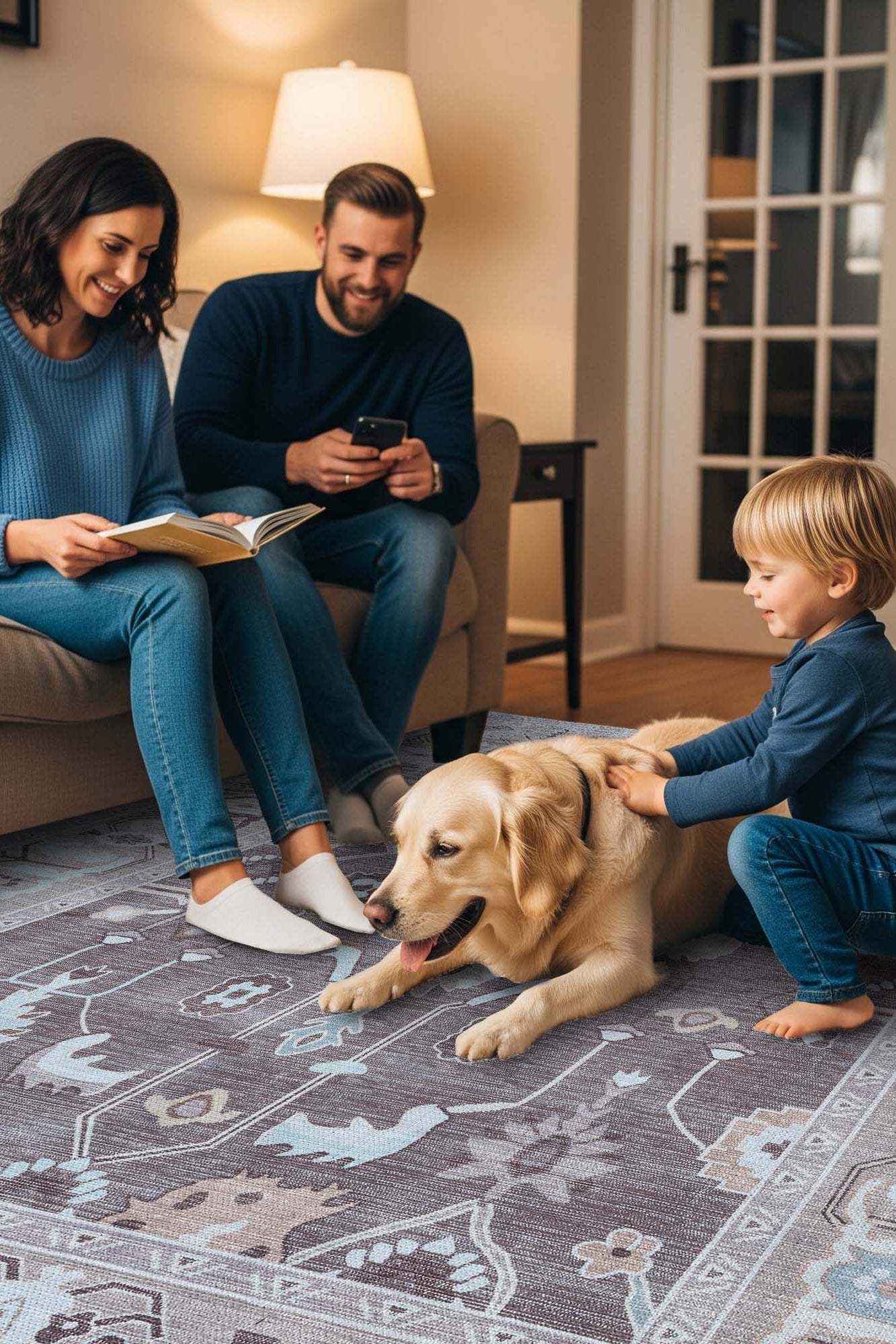 Rawiya Brown Gray Modern Oushak Rug