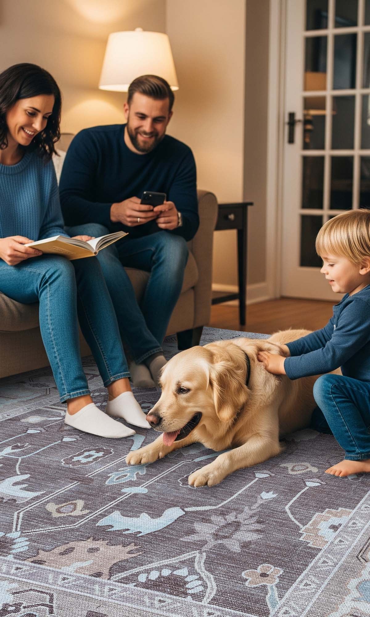 Rawiya Brown Gray Modern Oushak Rug