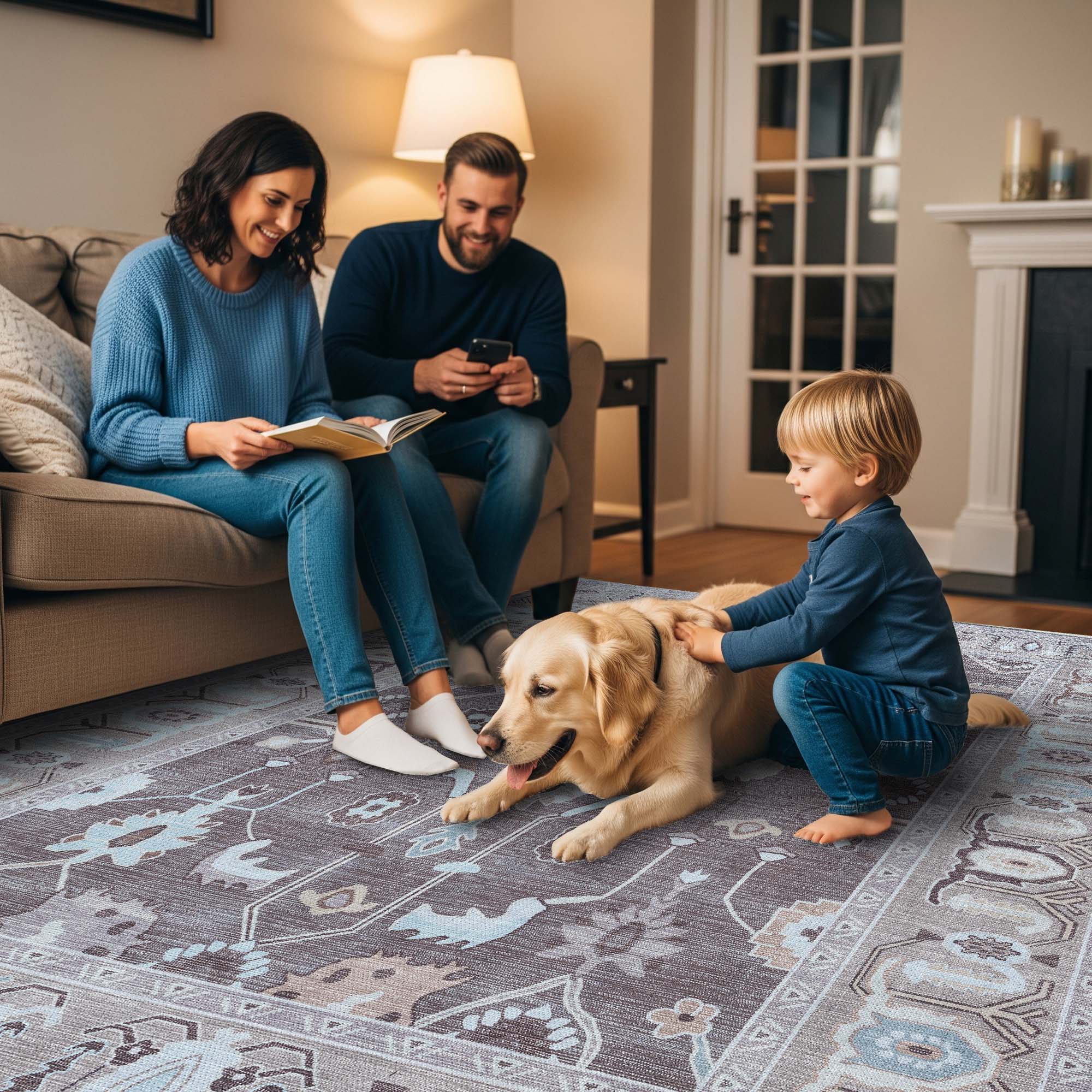 Rawiya Brown Gray Modern Oushak Rug