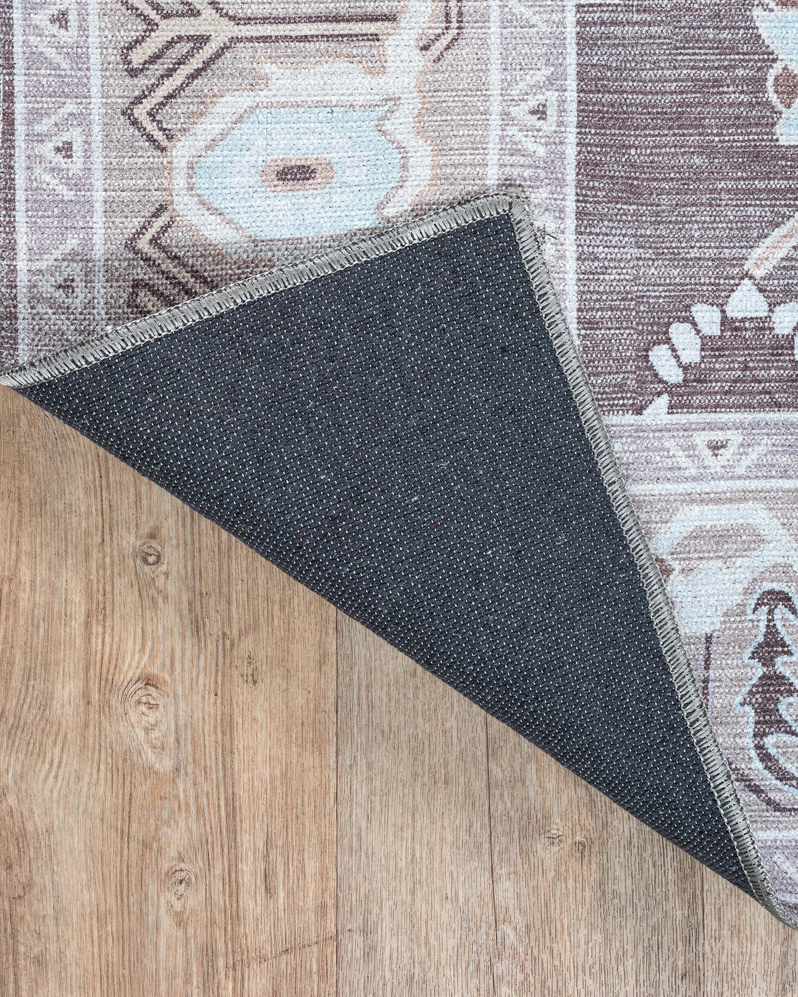Rawiya Brown Gray Modern Oushak Rug