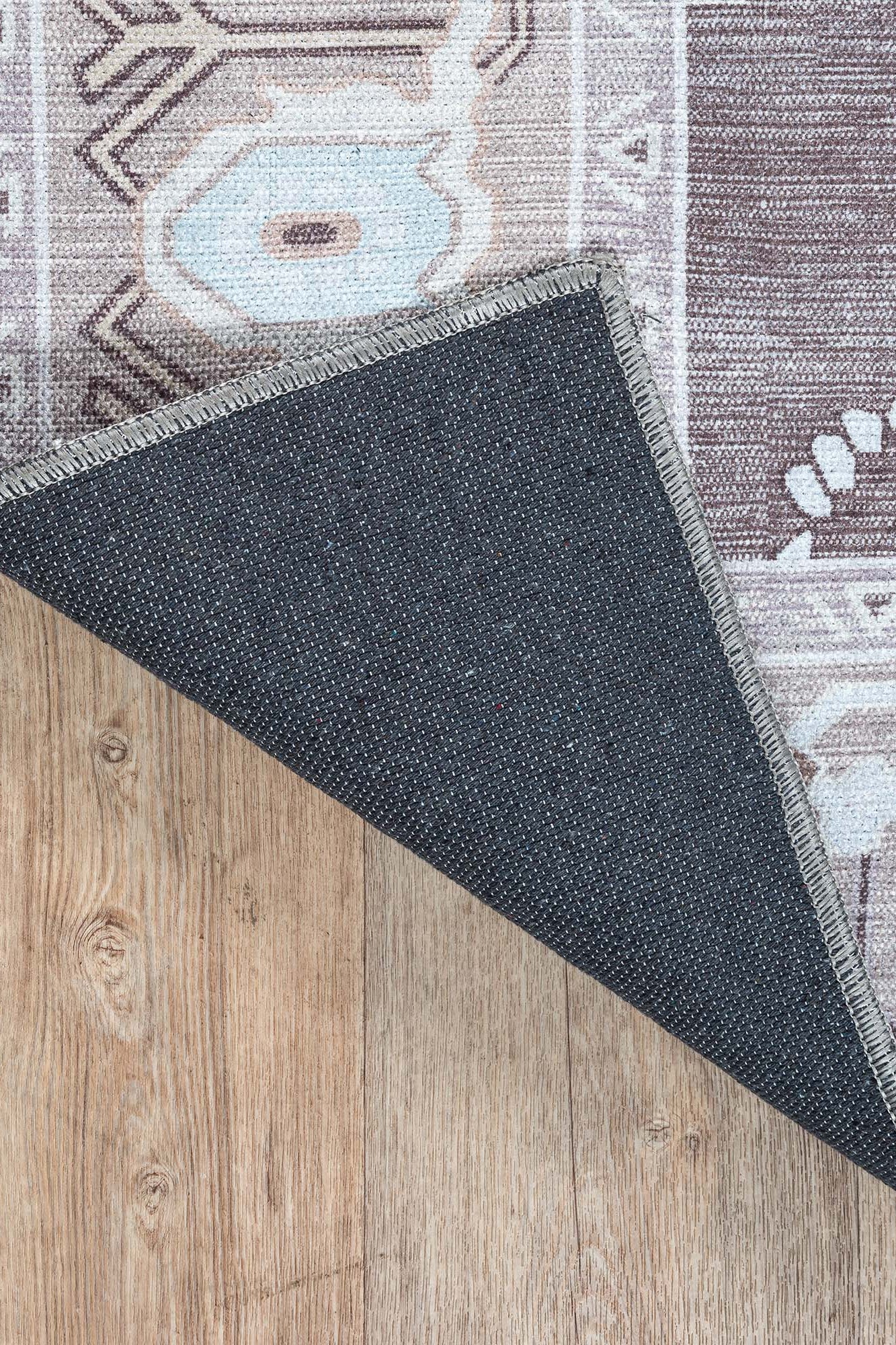 Rawiya Brown Gray Modern Oushak Rug