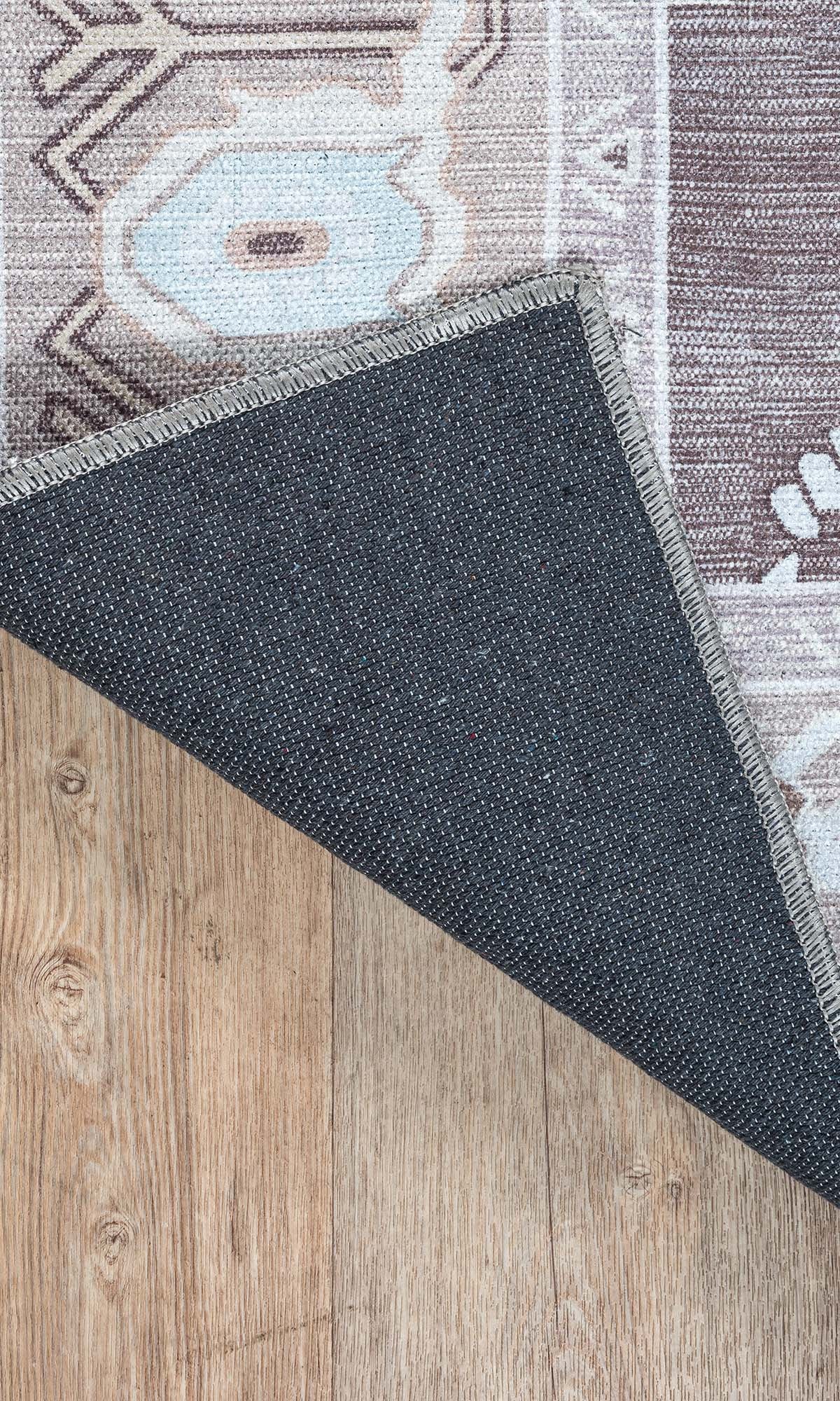 Rawiya Brown Gray Modern Oushak Rug