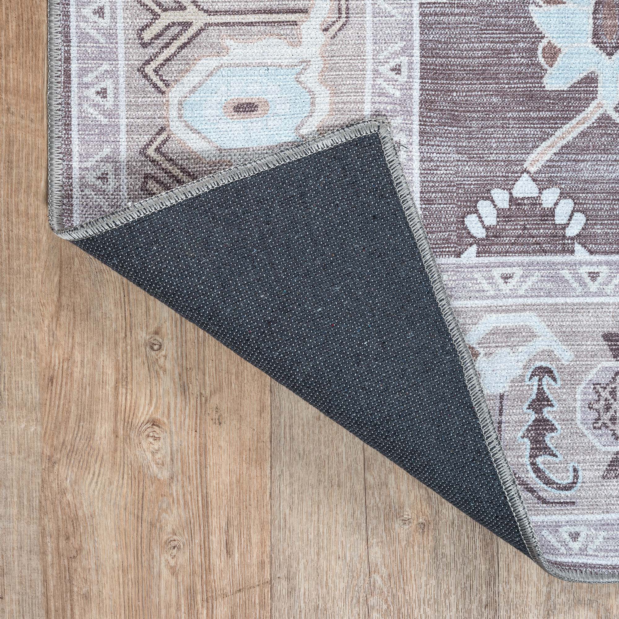 Rawiya Brown Gray Modern Oushak Rug