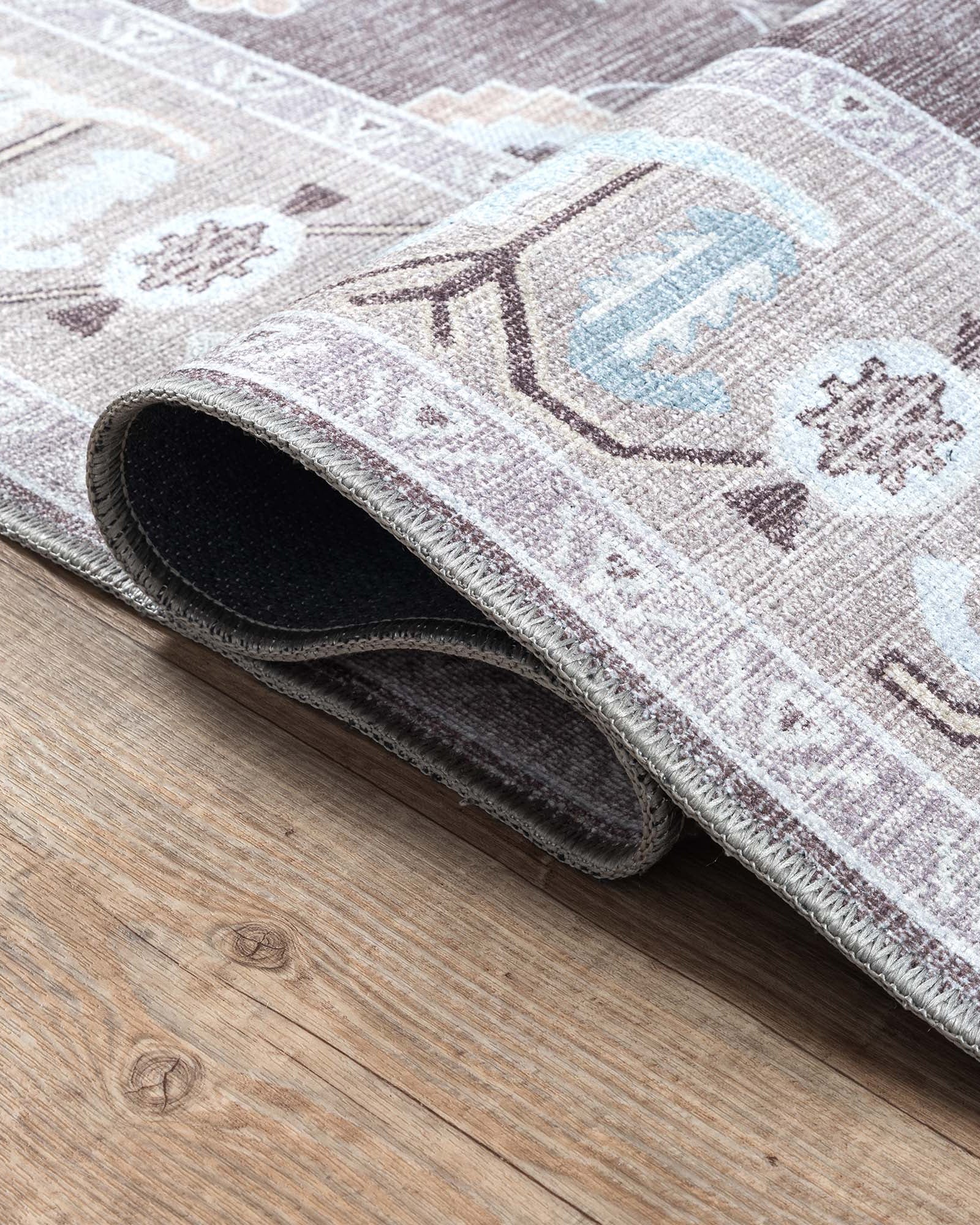 Rawiya Brown Gray Modern Oushak Rug