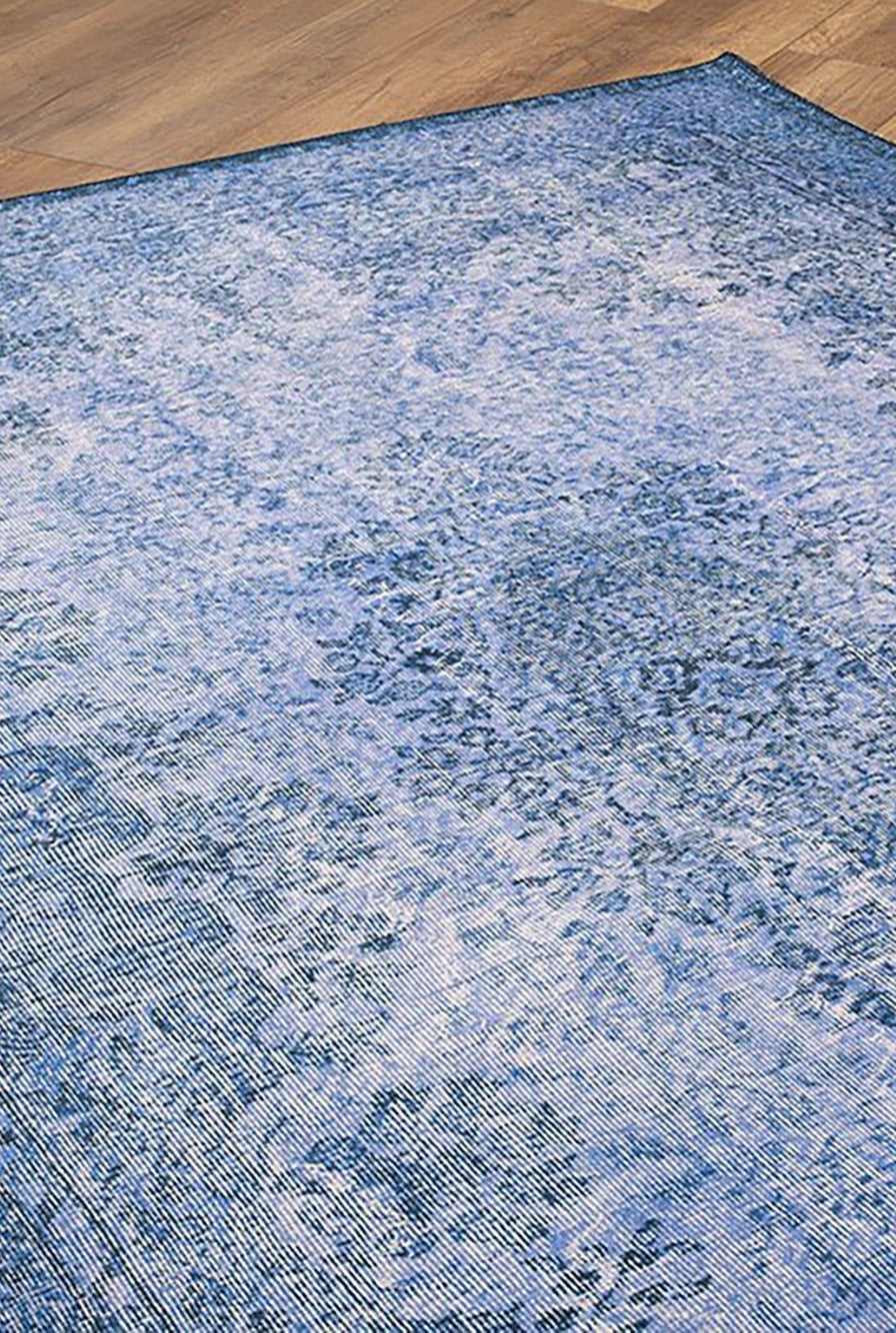 Raya Turkish Vintage Distressed Blue Rug
