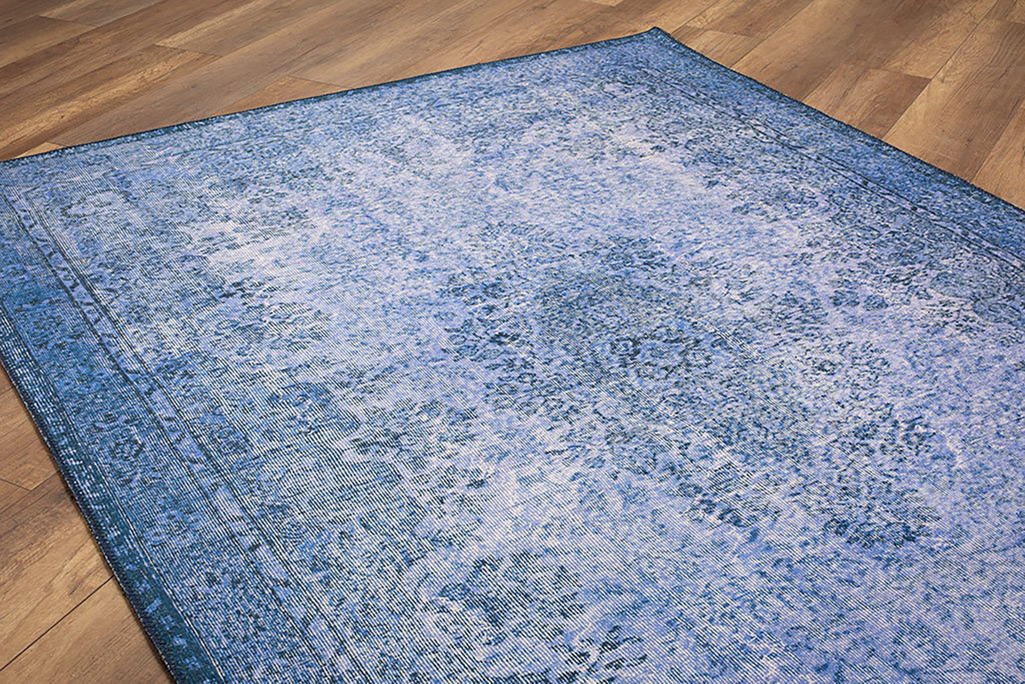 Raya Turkish Vintage Distressed Blue Rug