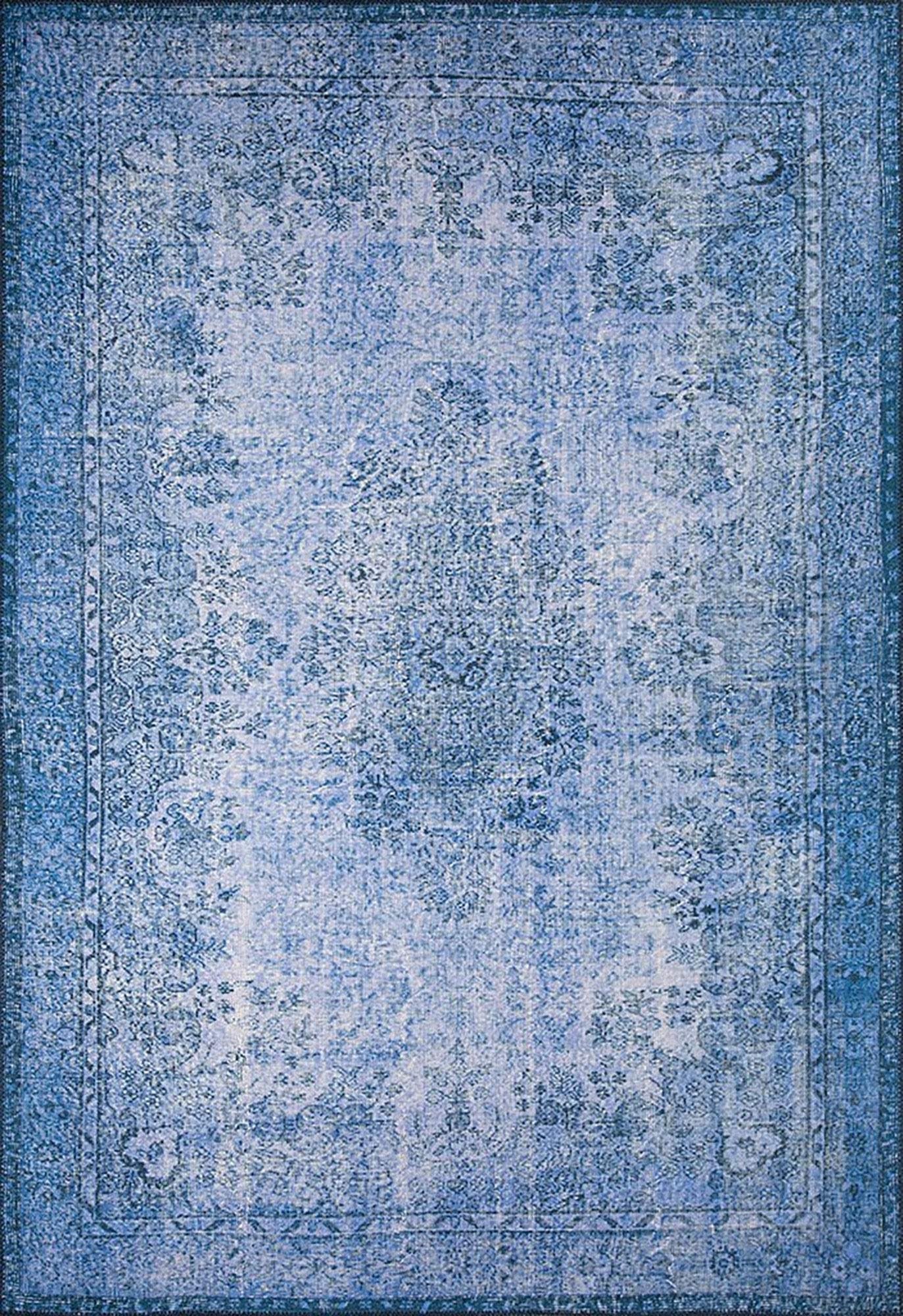 Raya Turkish Vintage Distressed Blue Rug