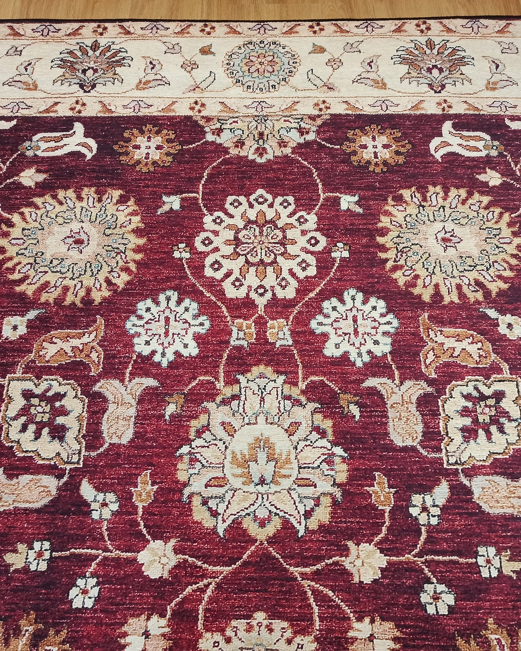 Rayla Turkish Rug Burgundy Red Beige Oriental Rug