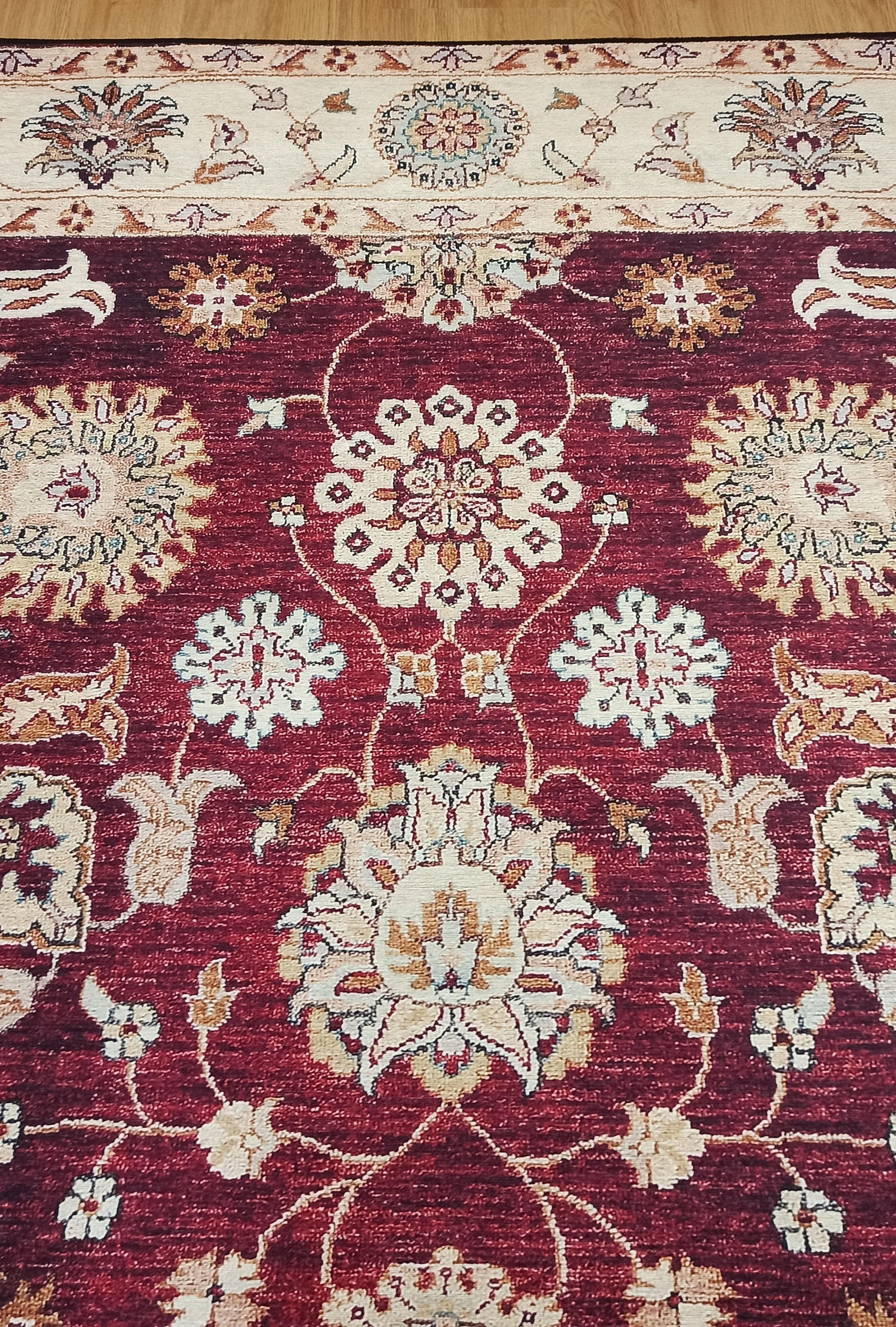 Rayla Turkish Rug Burgundy Red Beige Oriental Rug