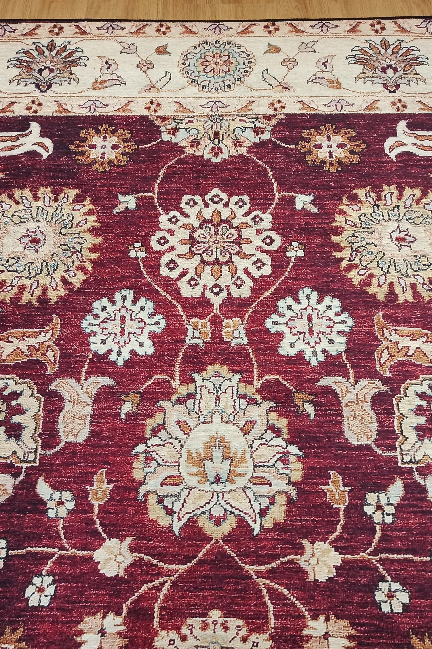 Rayla Turkish Rug Burgundy Red Beige Oriental Rug