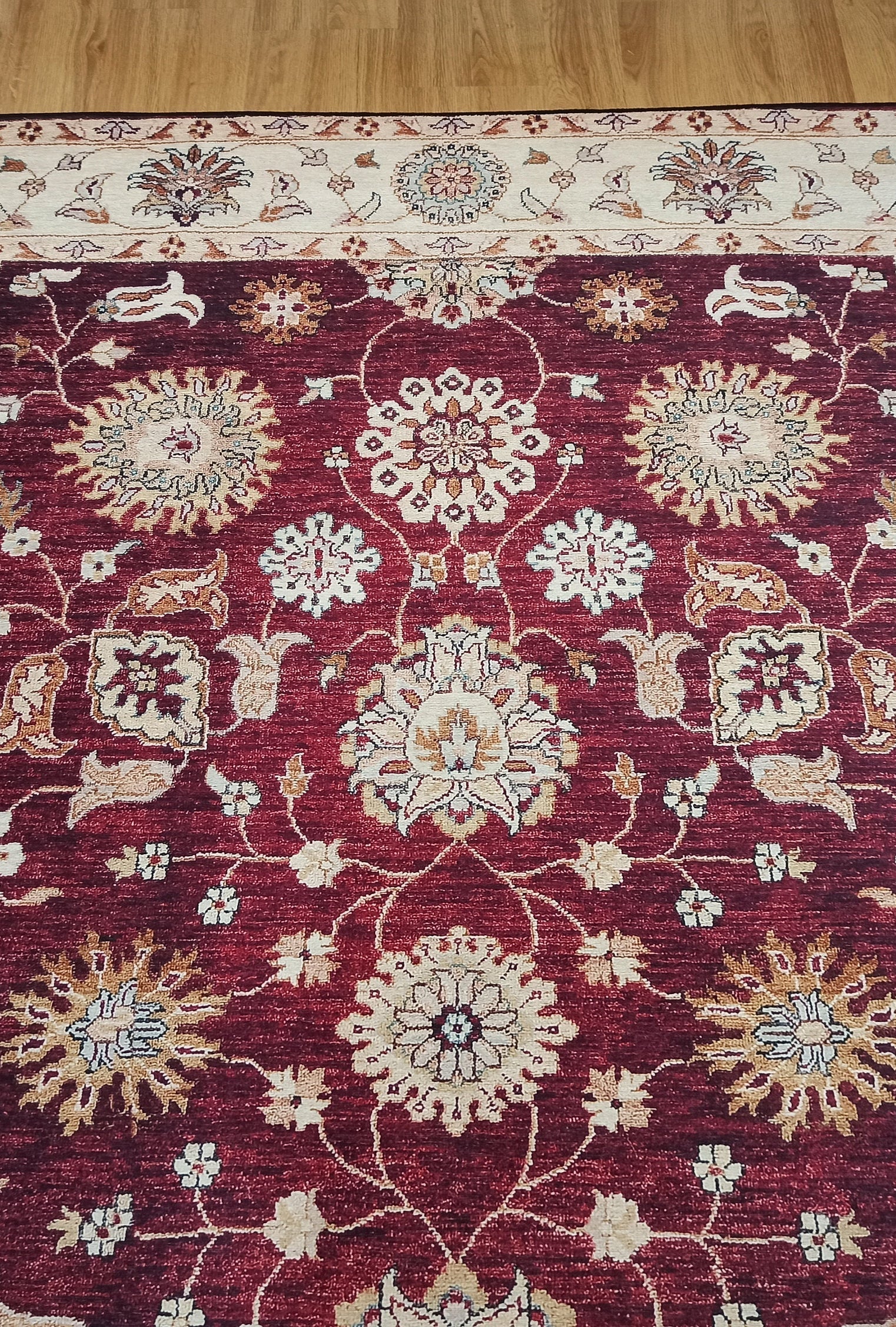 Rayla Turkish Rug Burgundy Red Beige Oriental Rug