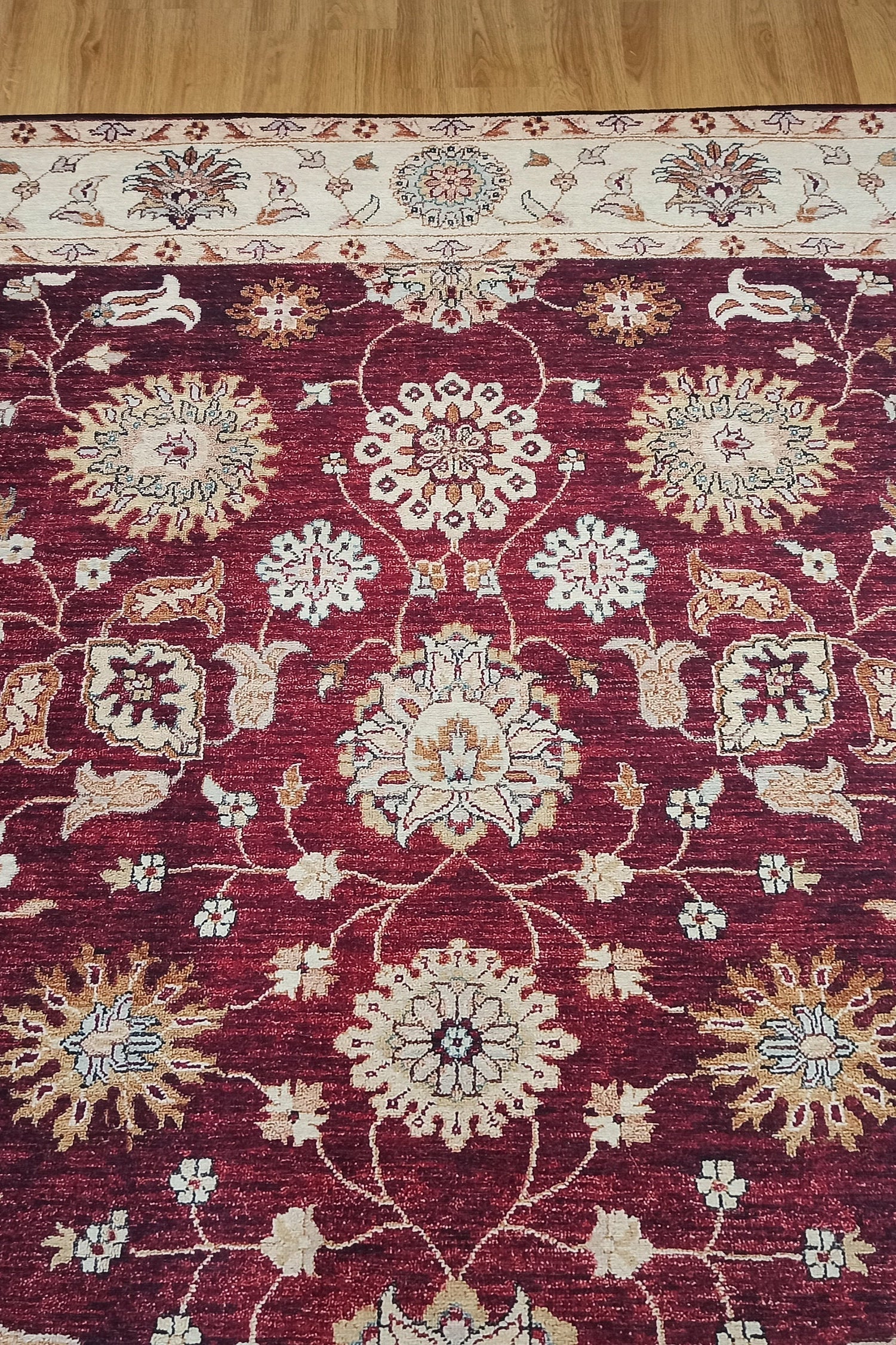 Rayla Turkish Rug Burgundy Red Beige Oriental Rug
