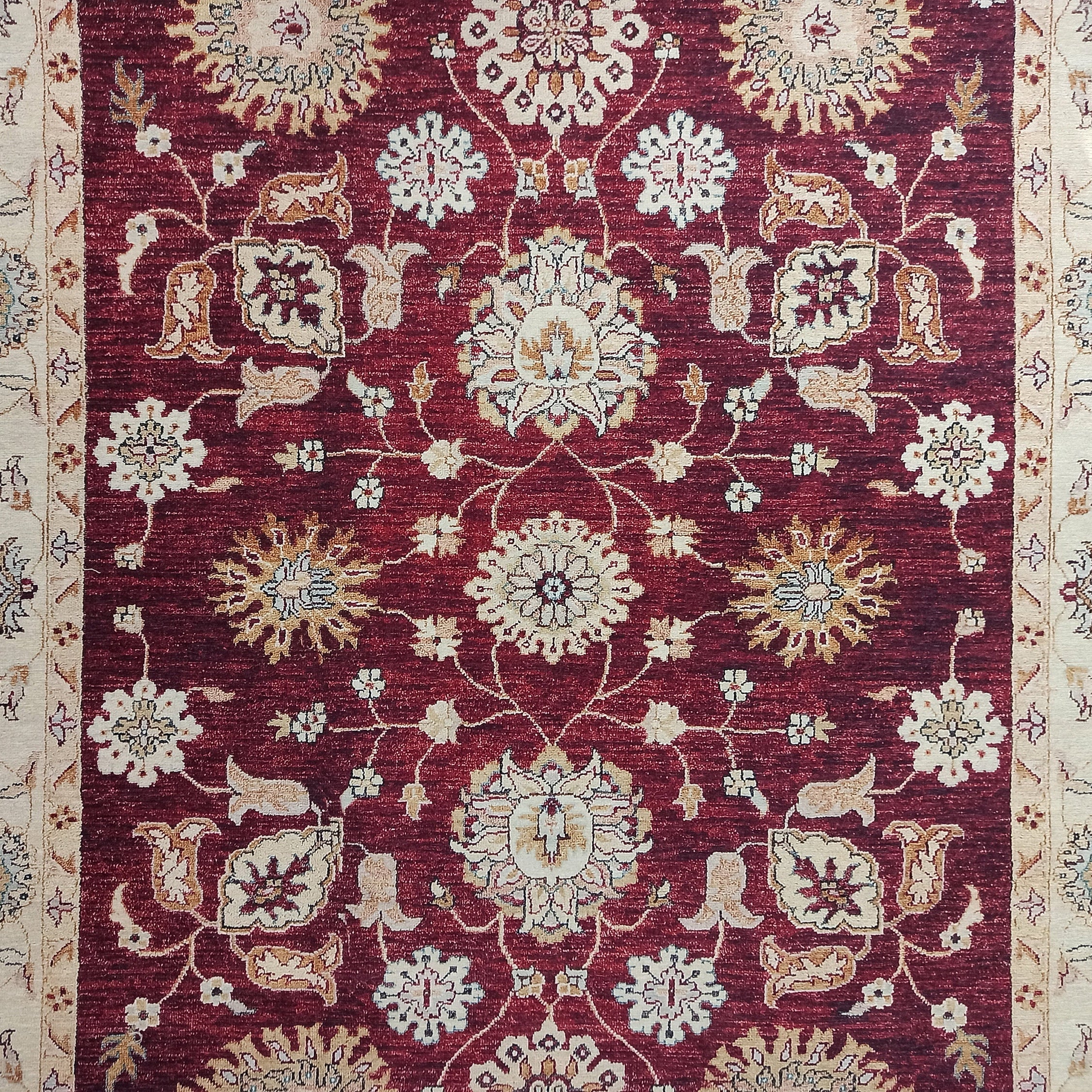 Rayla Turkish Rug Burgundy Red Beige Oriental Rug