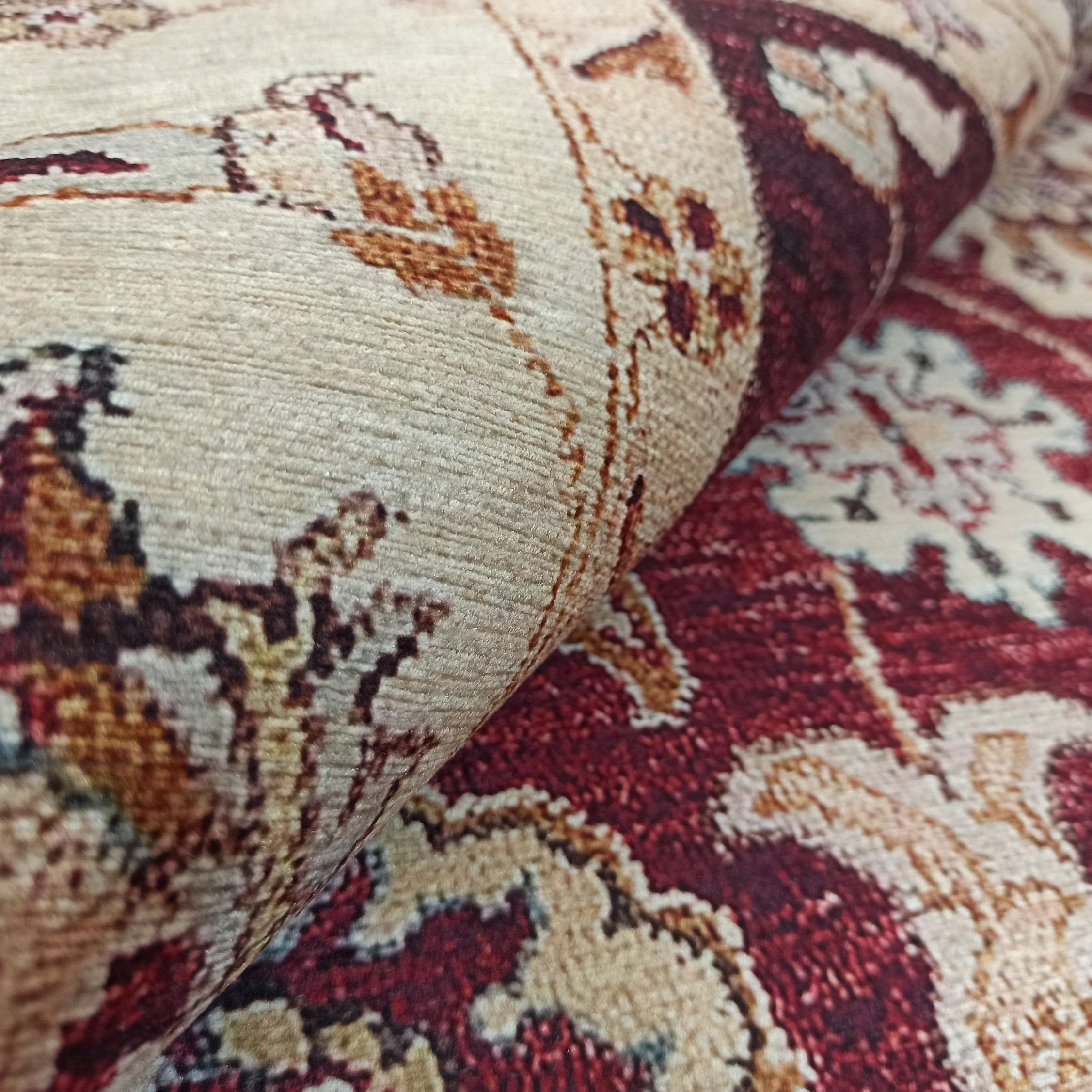 Rayla Turkish Rug Burgundy Red Beige Oriental Rug