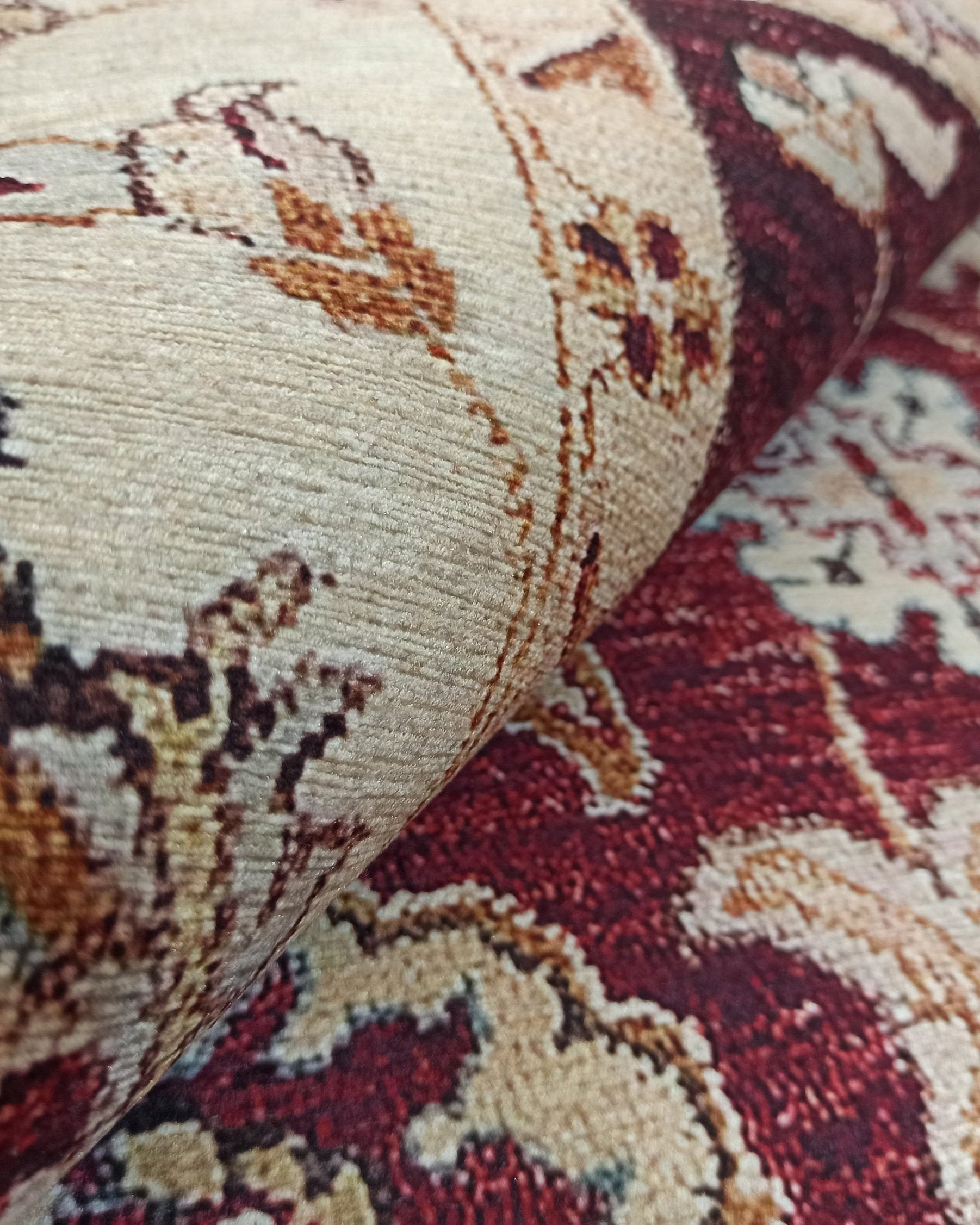 Rayla Turkish Rug Burgundy Red Beige Oriental Rug