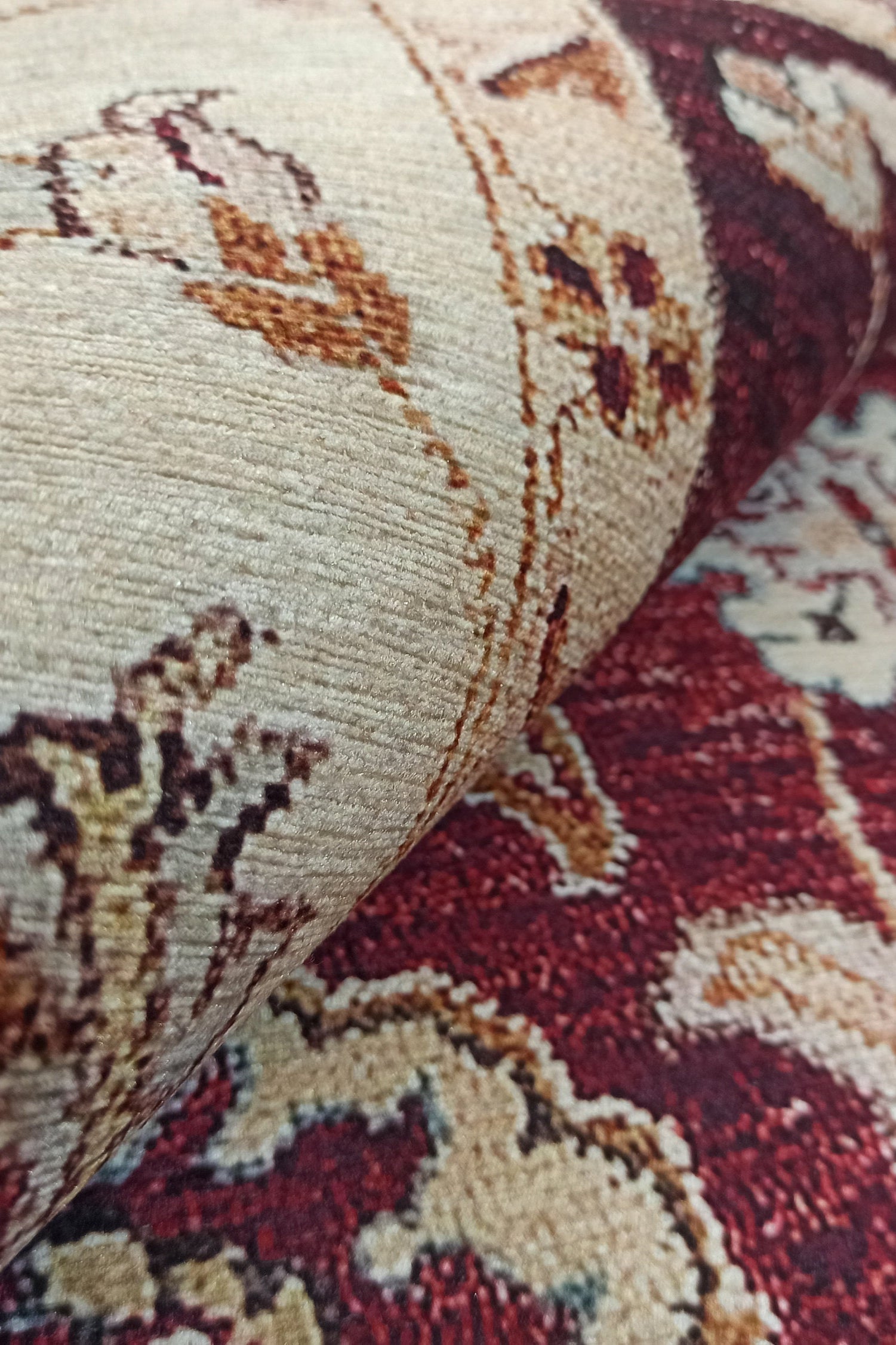 Rayla Turkish Rug Burgundy Red Beige Oriental Rug