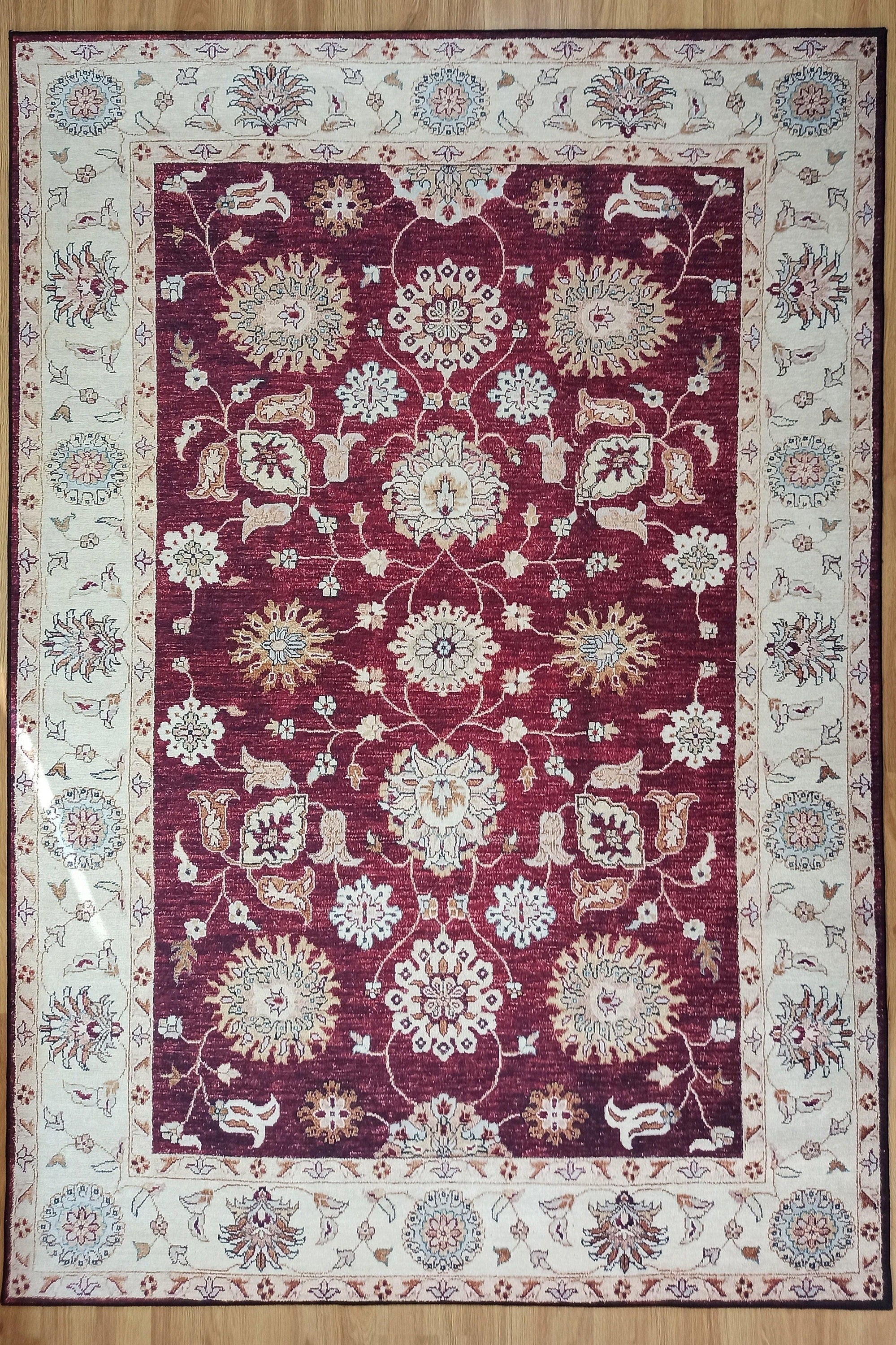 Rayla Turkish Rug Burgundy Red Beige Oriental Rug