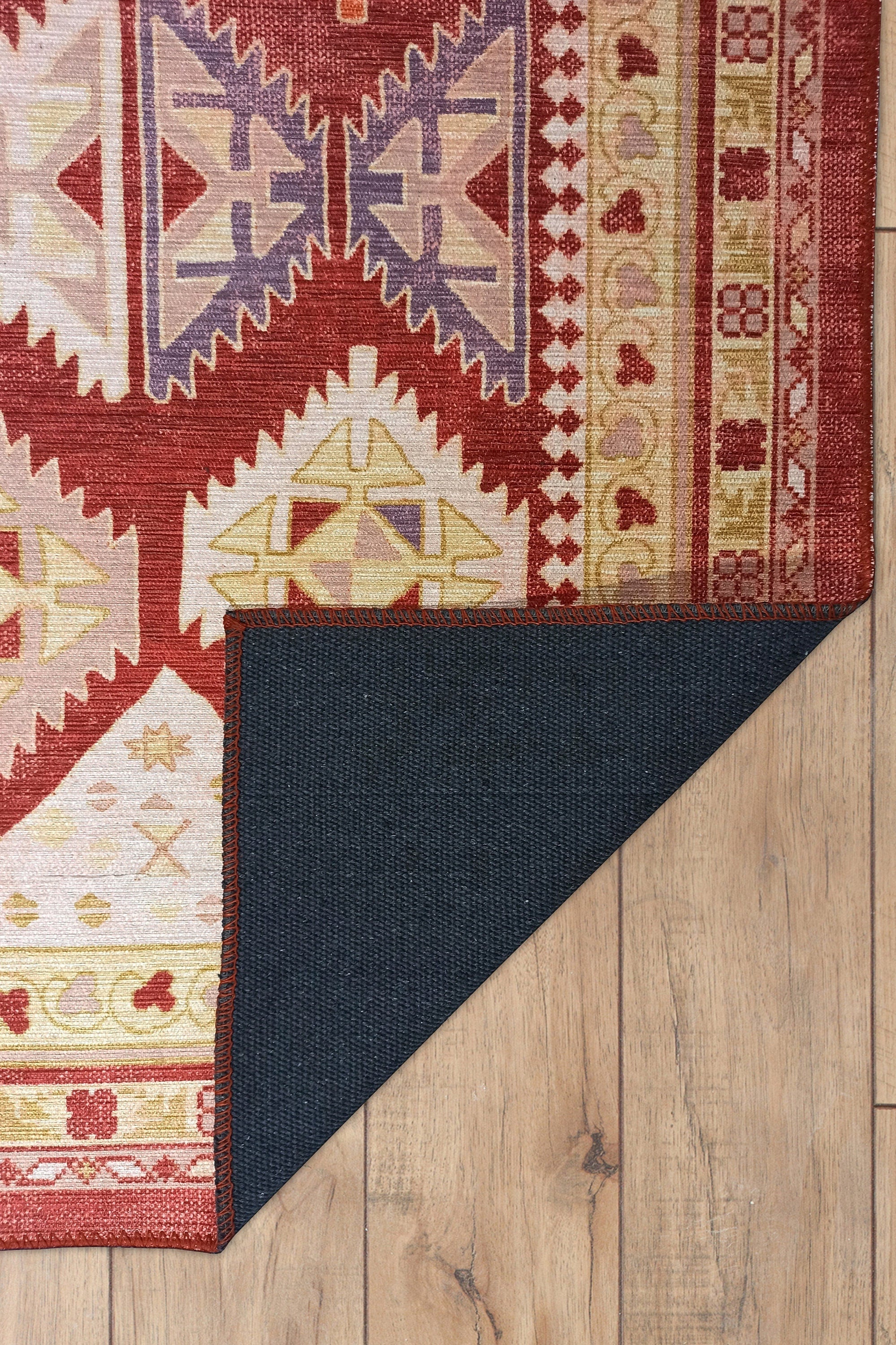 Solene Red Herki Vintage Oriental Rug