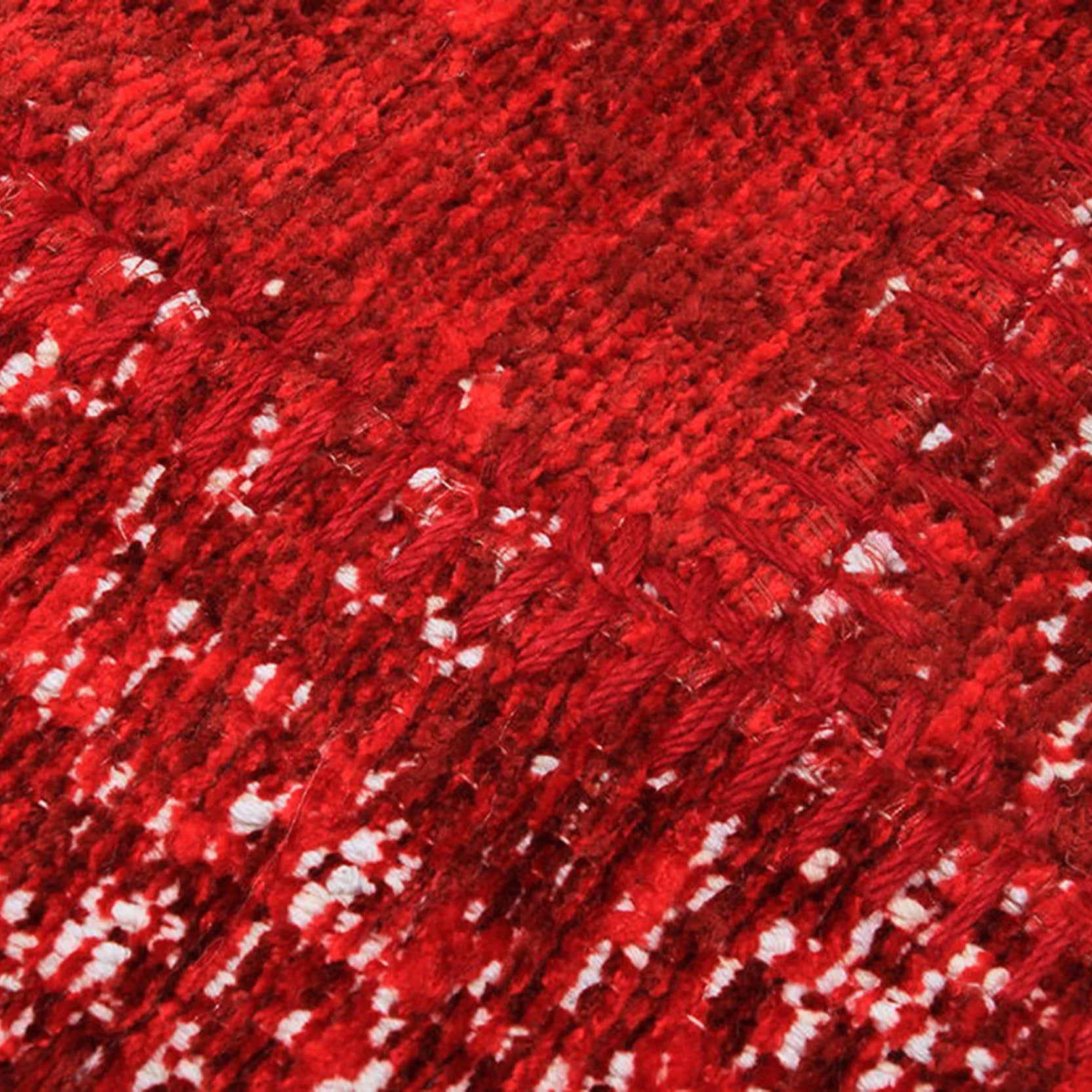 Zelia Red Distressed Patchwork Vintage Rug