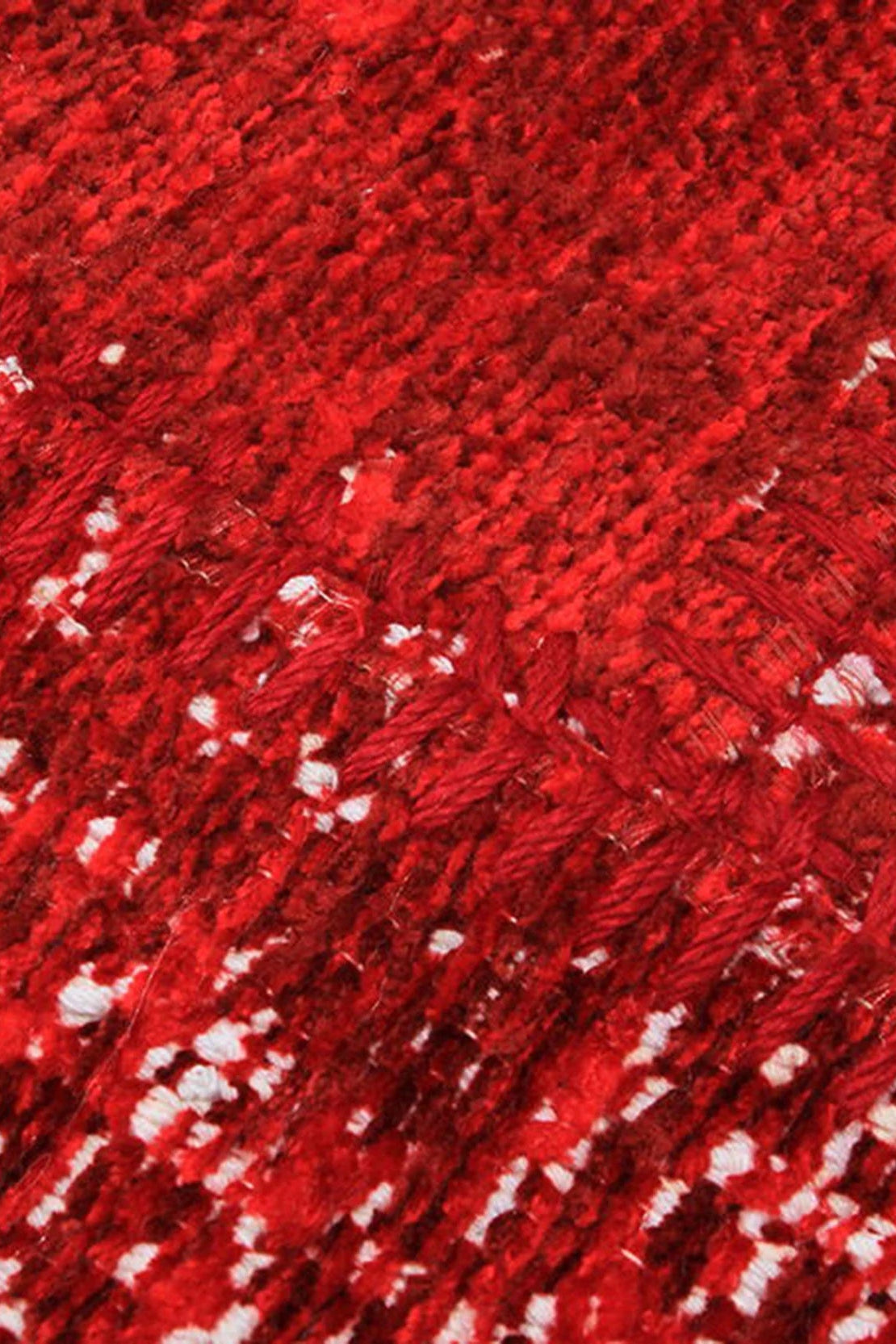 Zelia Red Distressed Patchwork Vintage Rug