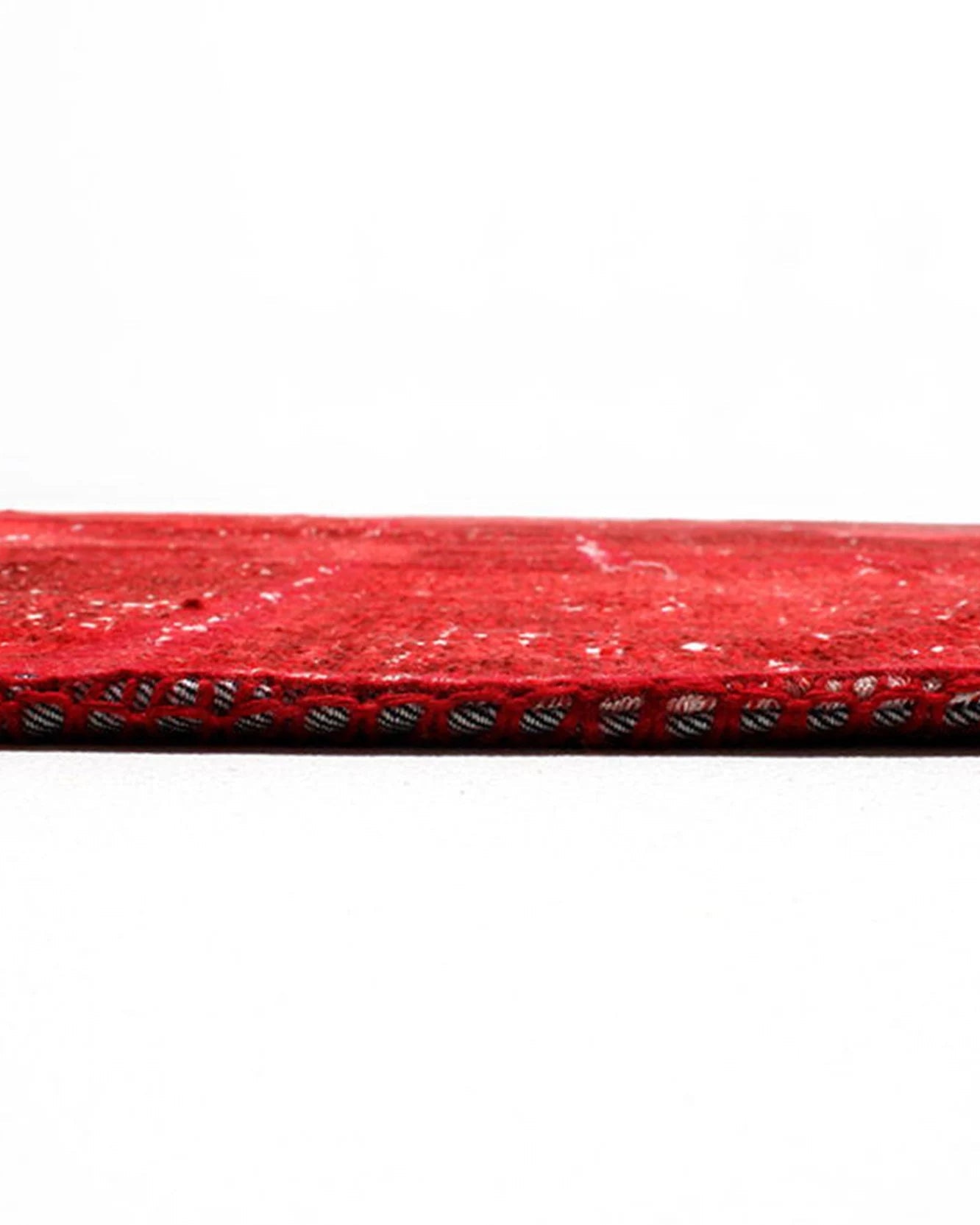 Zelia Red Distressed Patchwork Vintage Rug