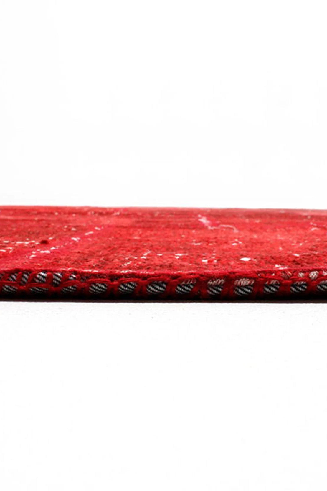 Zelia Red Distressed Patchwork Vintage Rug