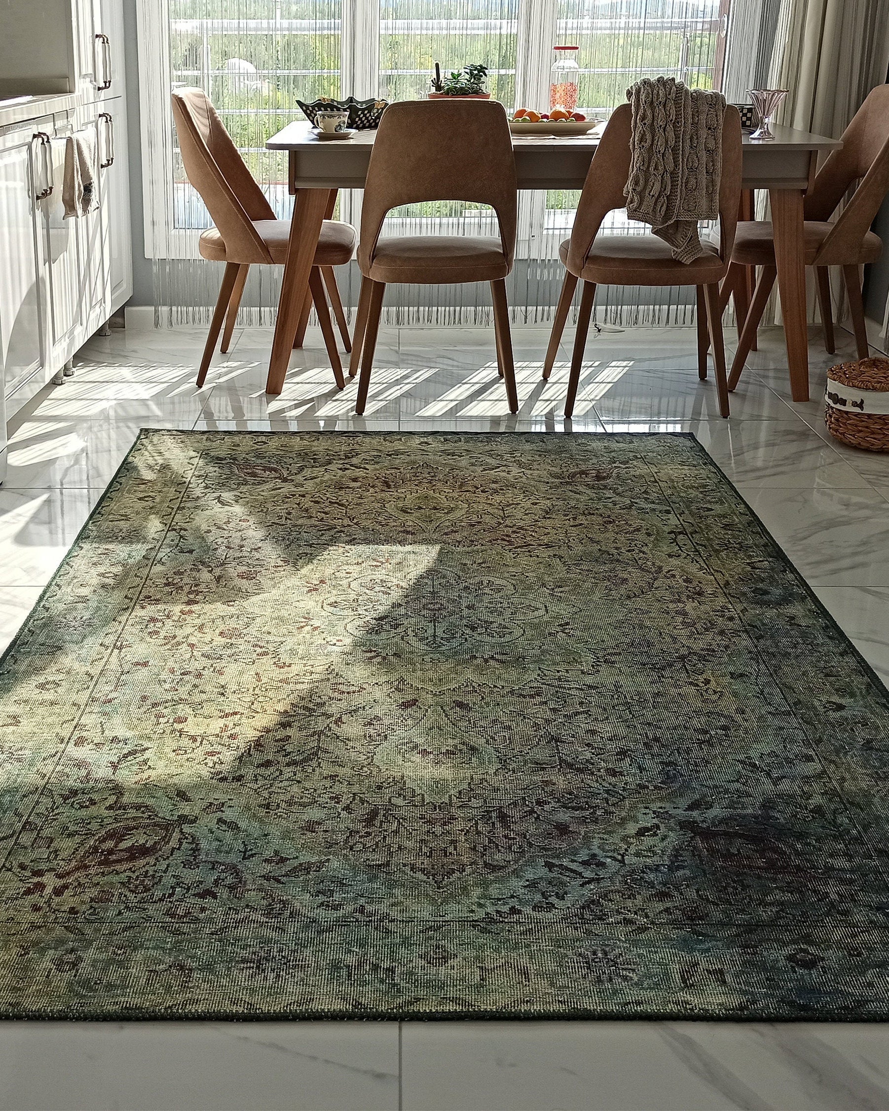 Rene Rug Oriental Persian Teal Green Rug