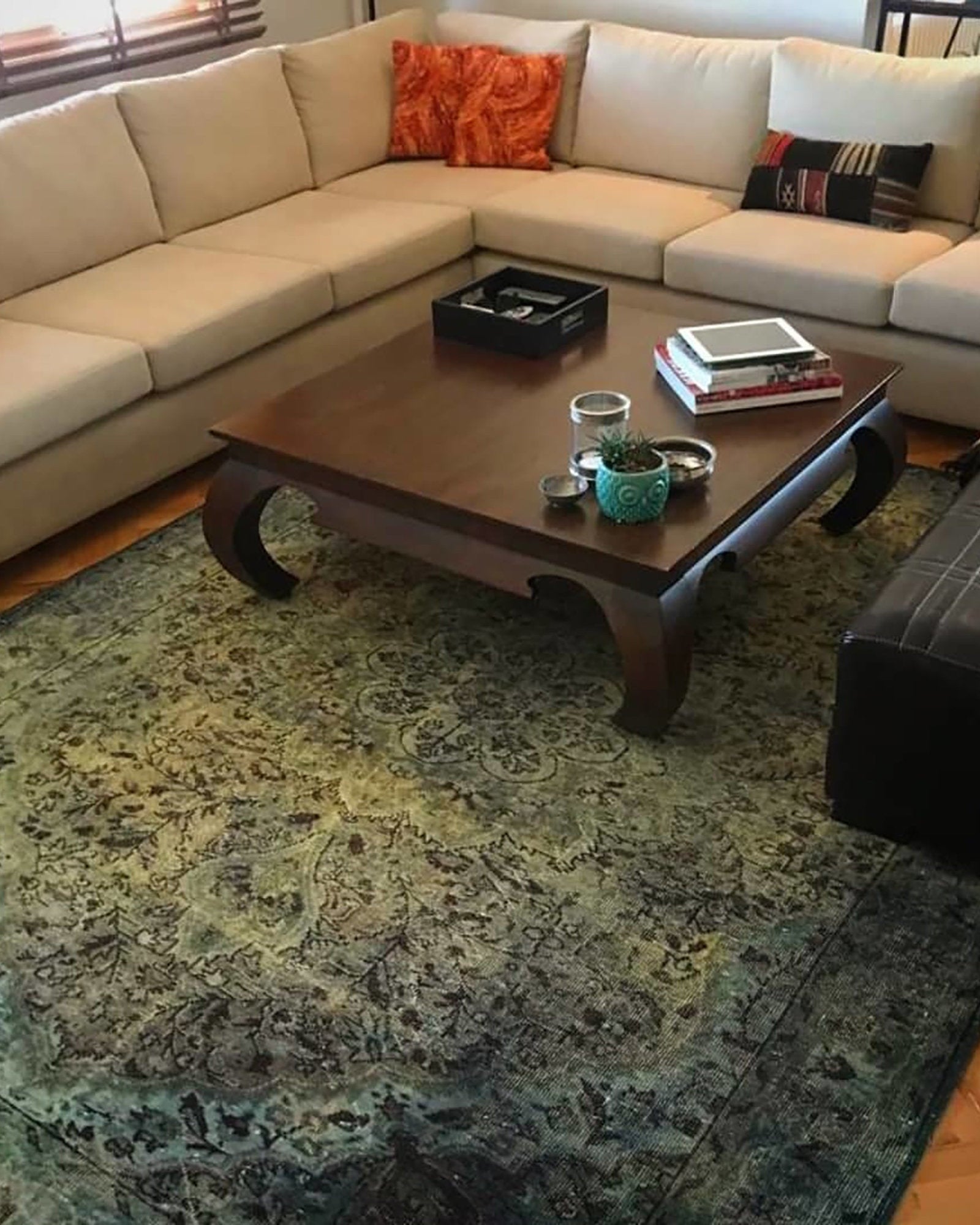 Rene Rug Oriental Persian Teal Green Rug
