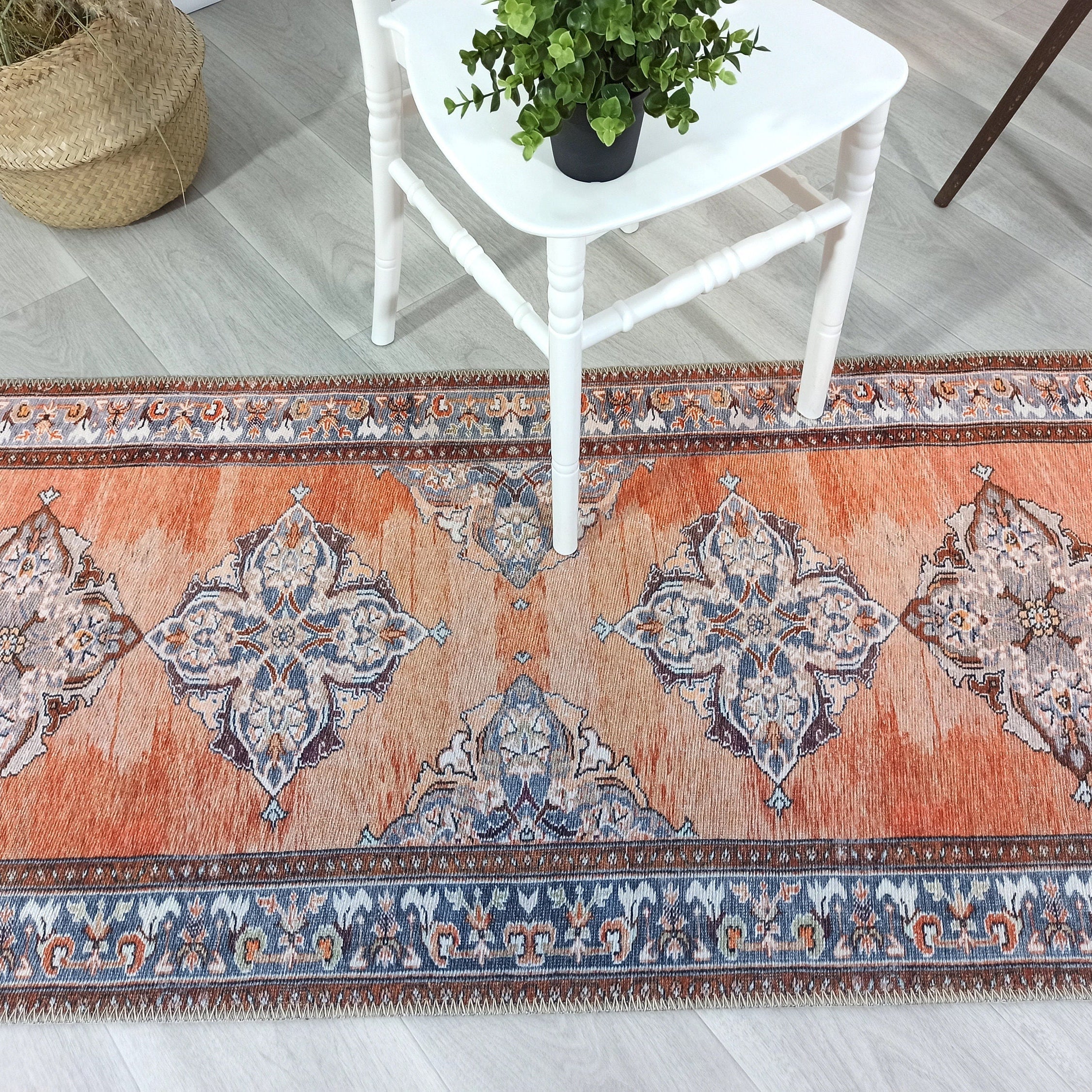 Rida-Runner Turkish Orange Vintage Runner Rug