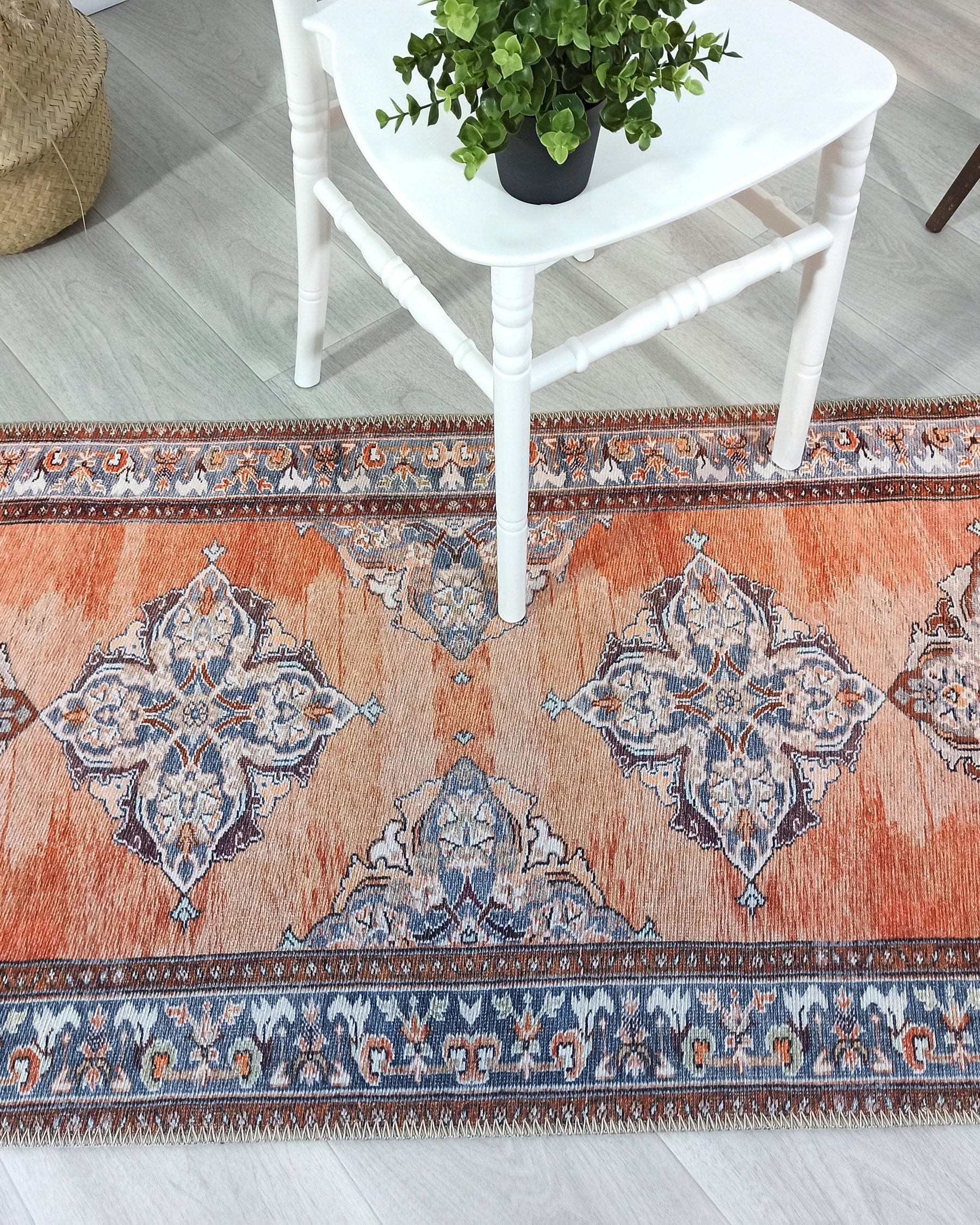 Rida-Runner Turkish Orange Vintage Runner Rug