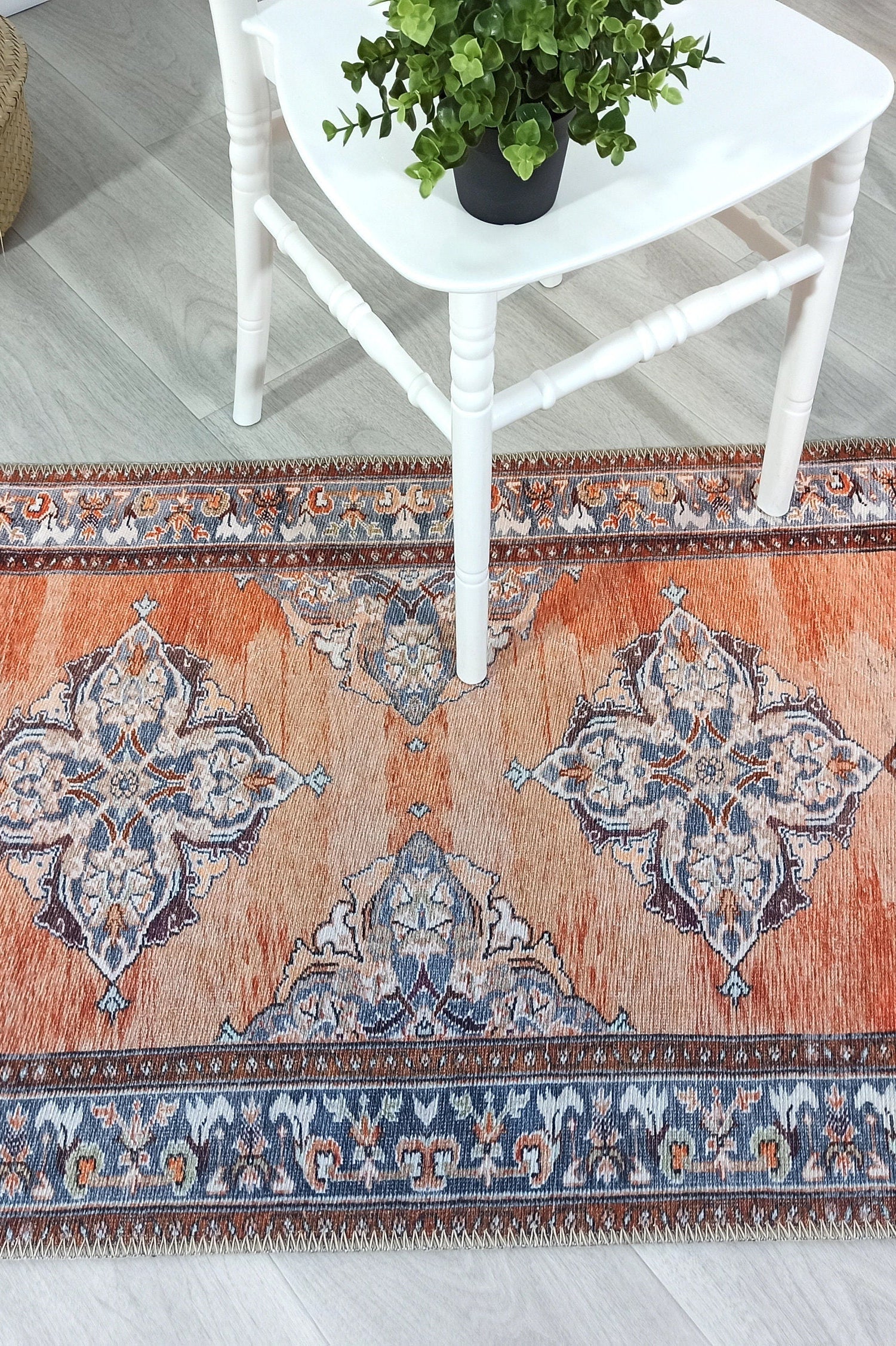 Rida-Runner Turkish Orange Vintage Runner Rug
