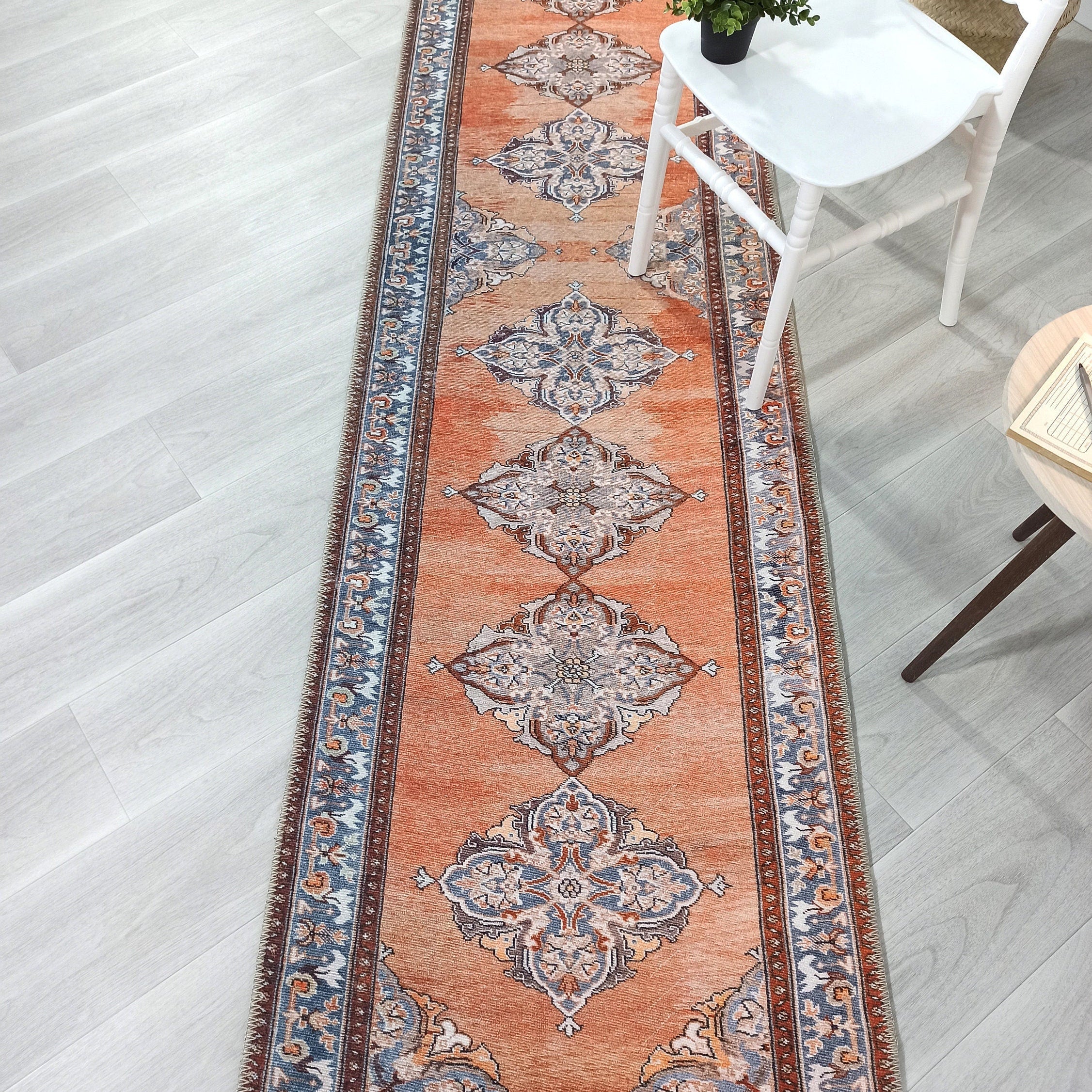 Rida-Runner Turkish Orange Vintage Runner Rug