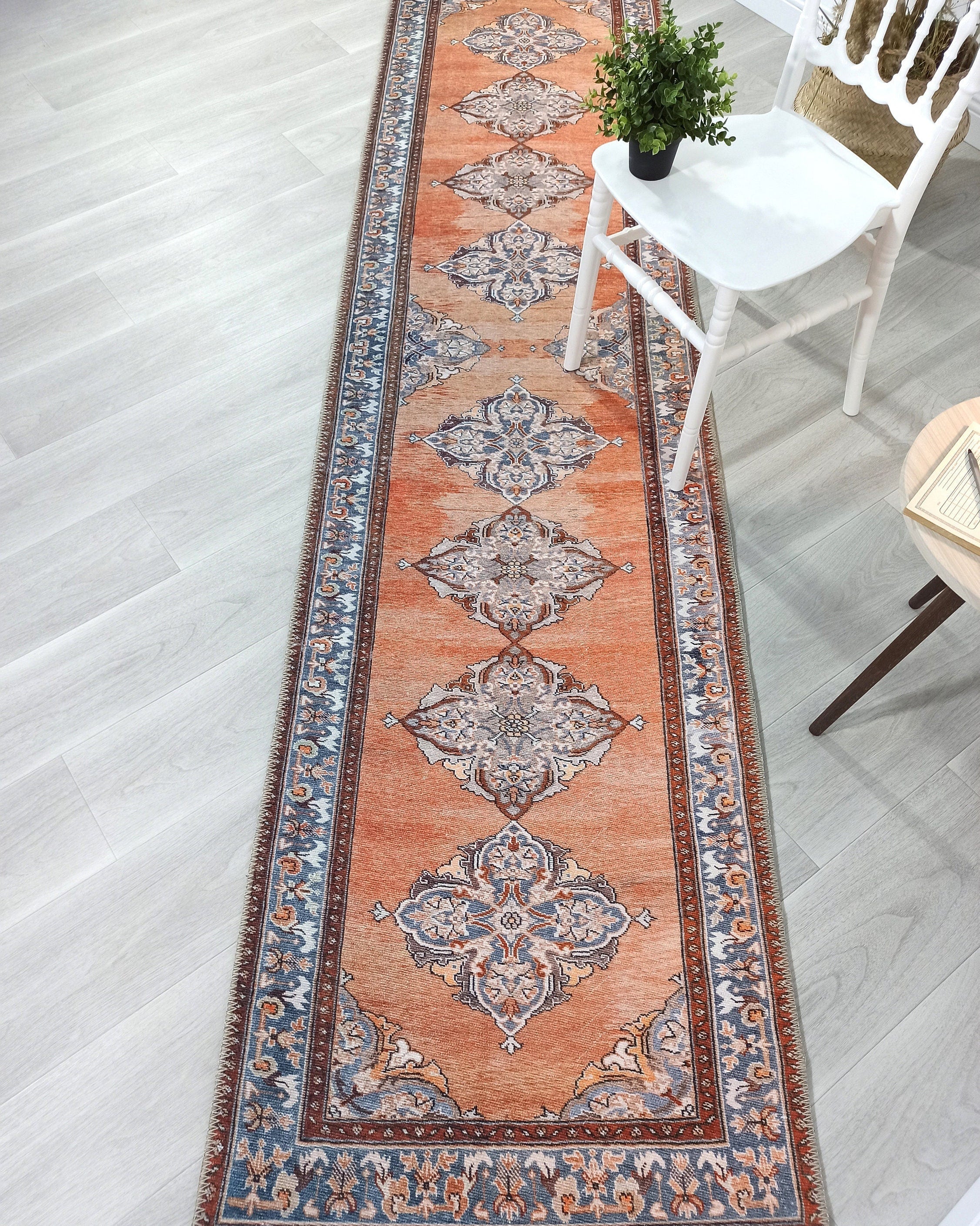 Rida-Runner Turkish Orange Vintage Runner Rug
