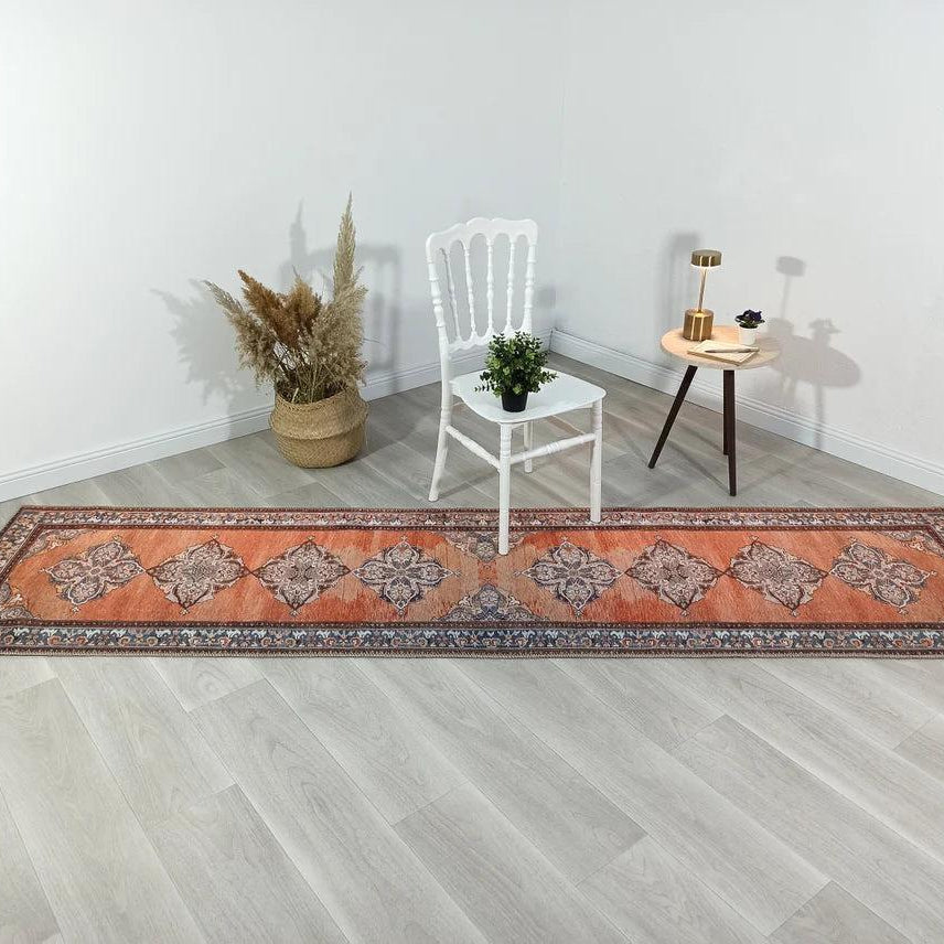 Rida-Runner Turkish Orange Vintage Runner Rug