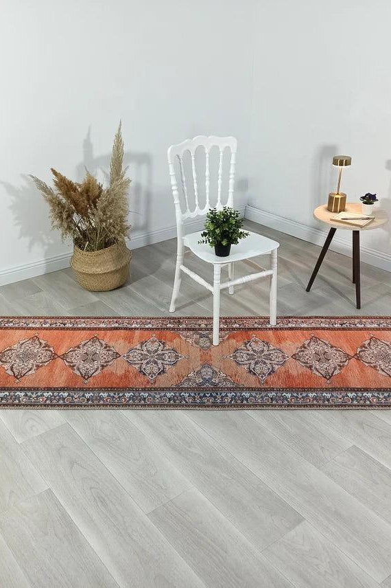 Rida-Runner Turkish Orange Vintage Runner Rug