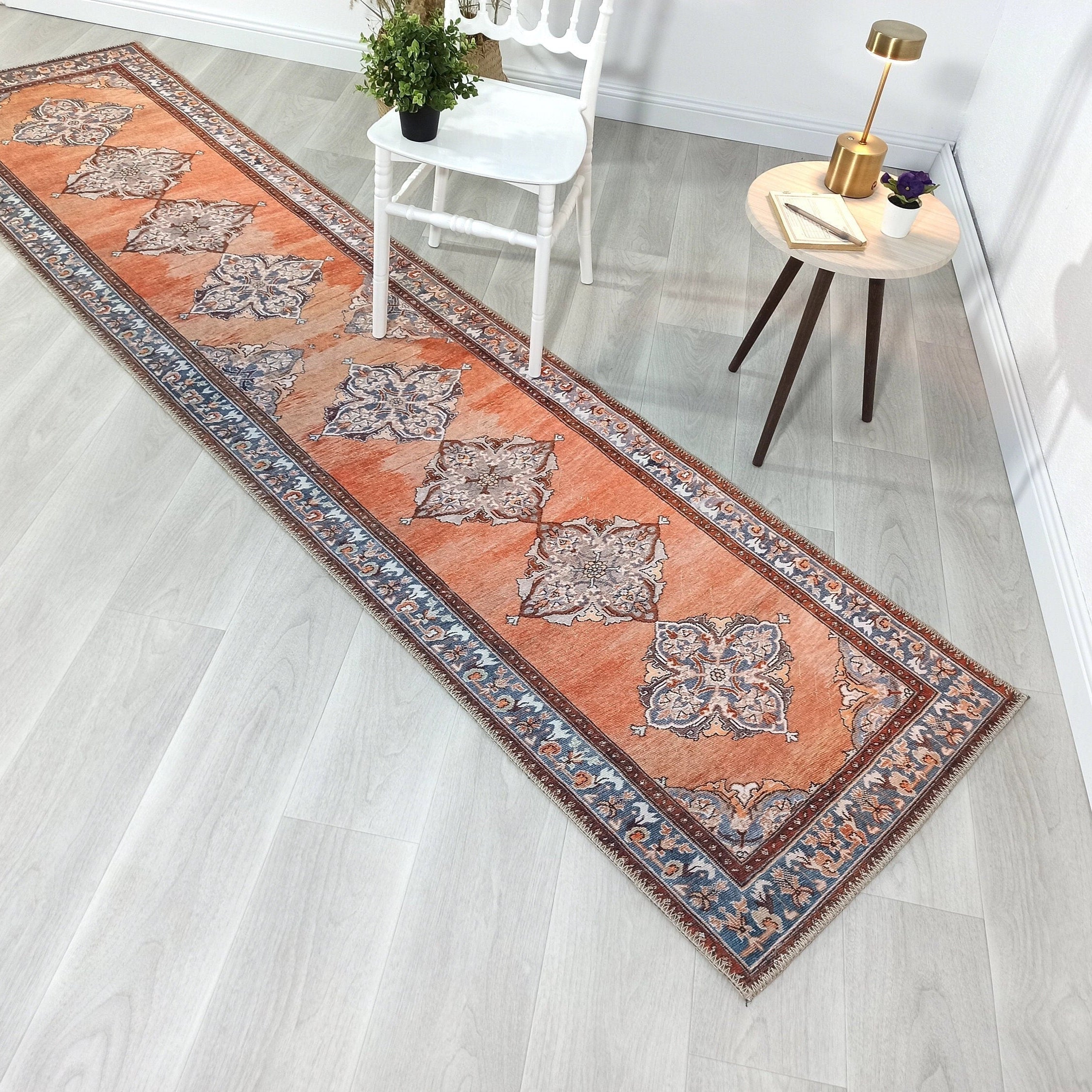 Rida-Runner Turkish Orange Vintage Runner Rug