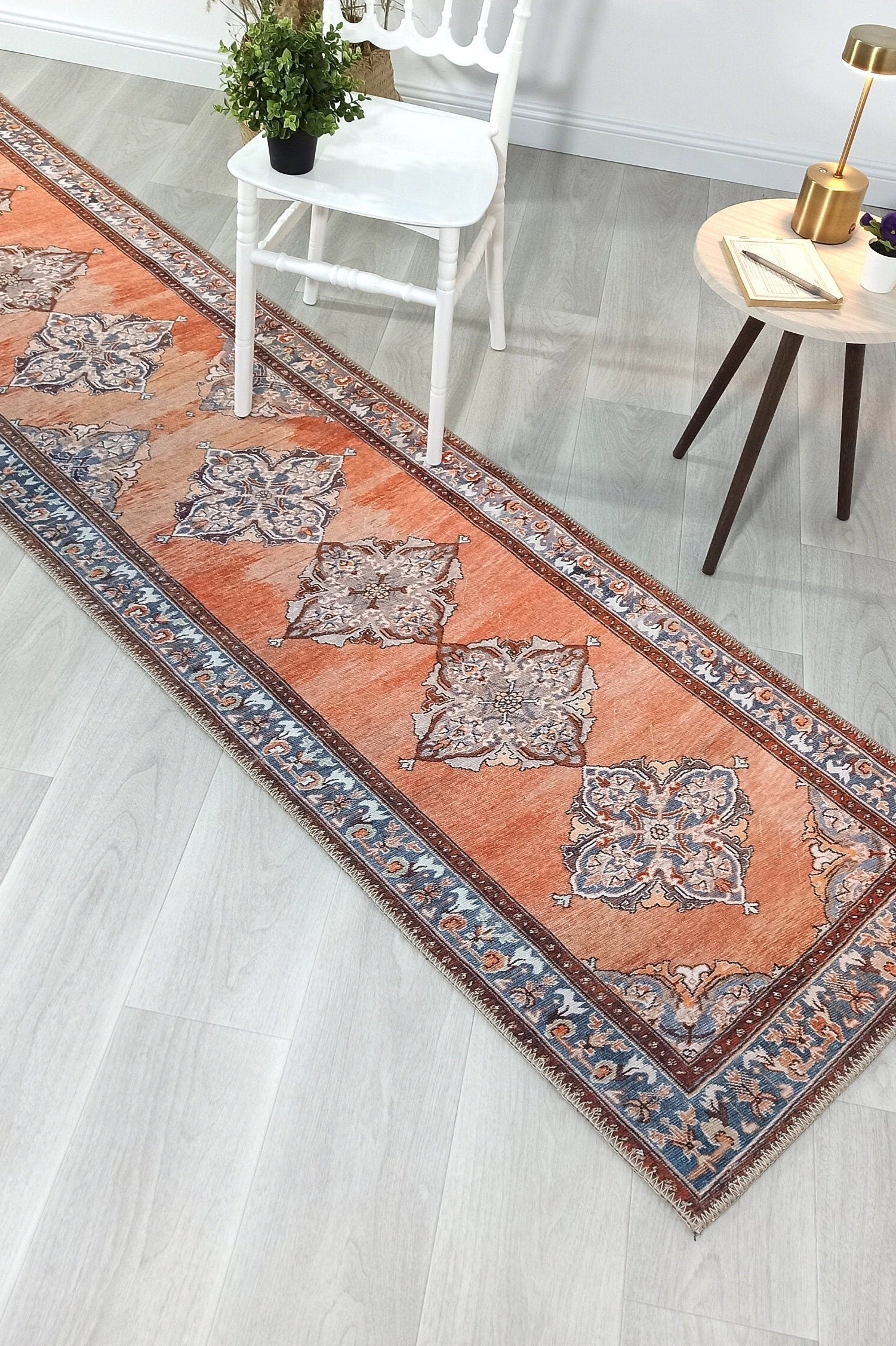 Rida-Runner Turkish Orange Vintage Runner Rug