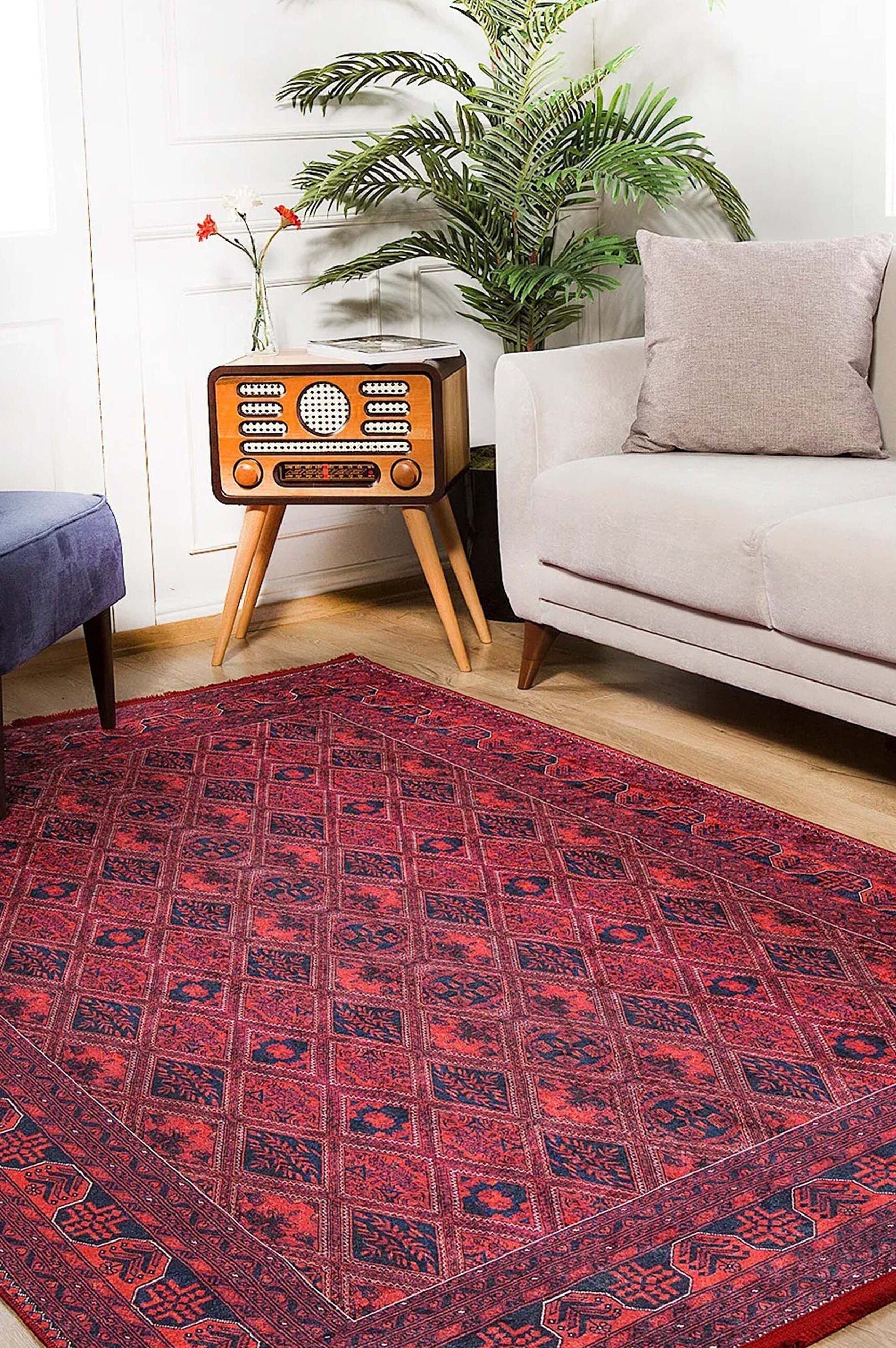 Rifa Burgundy Red Rug