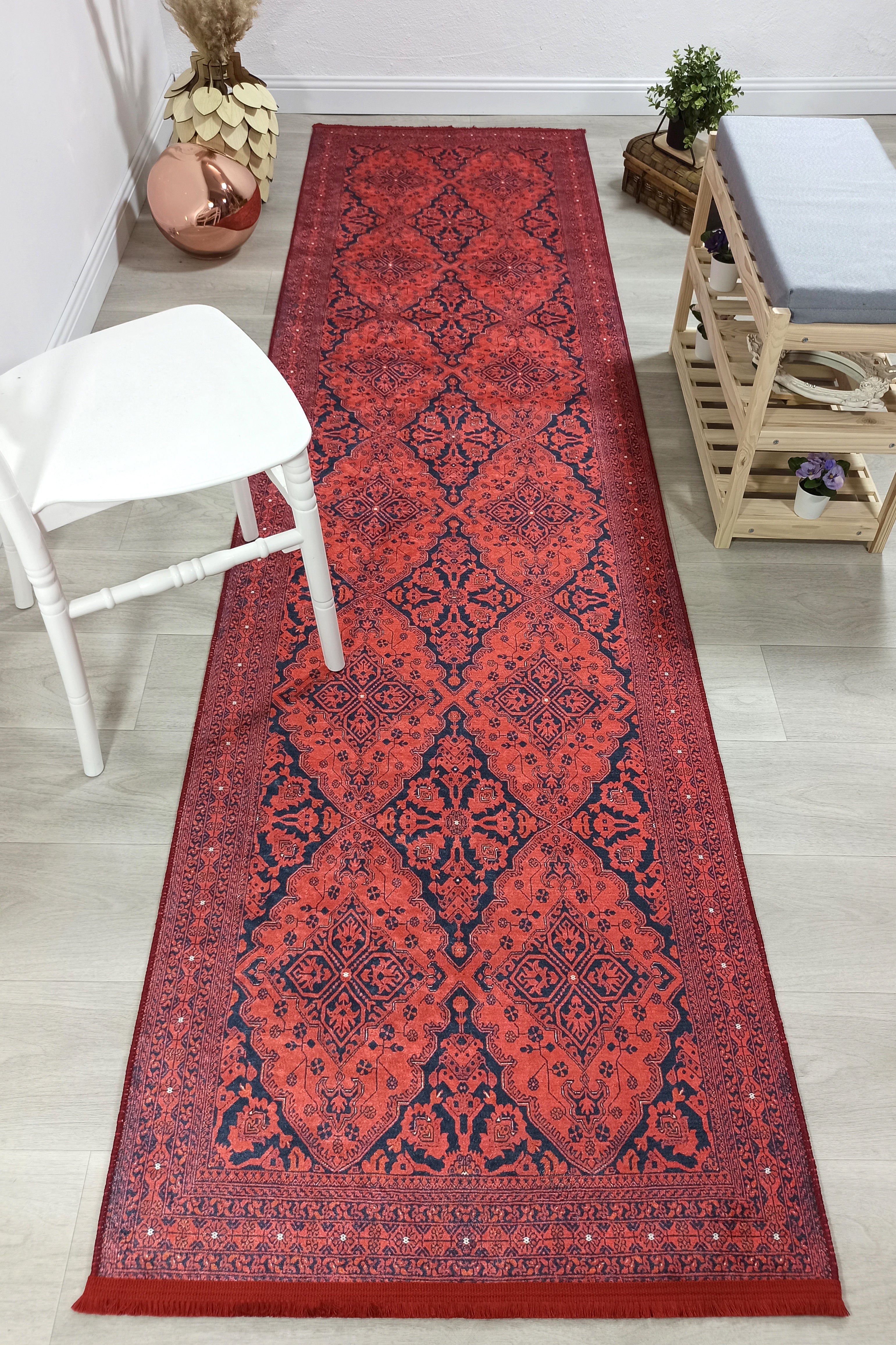 Rihab Red Afghan Oriental Rug