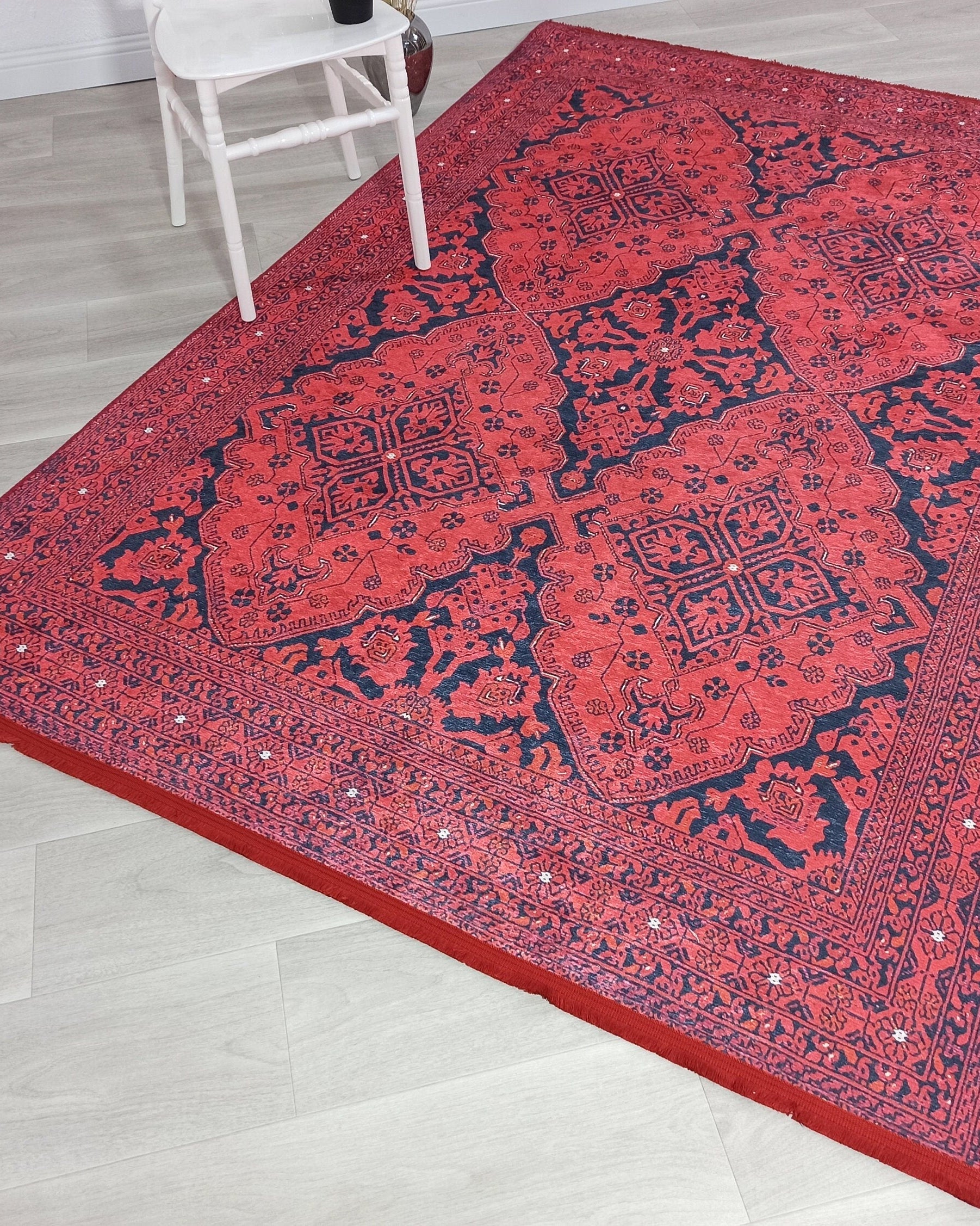 Rihab Red Afghan Oriental Rug
