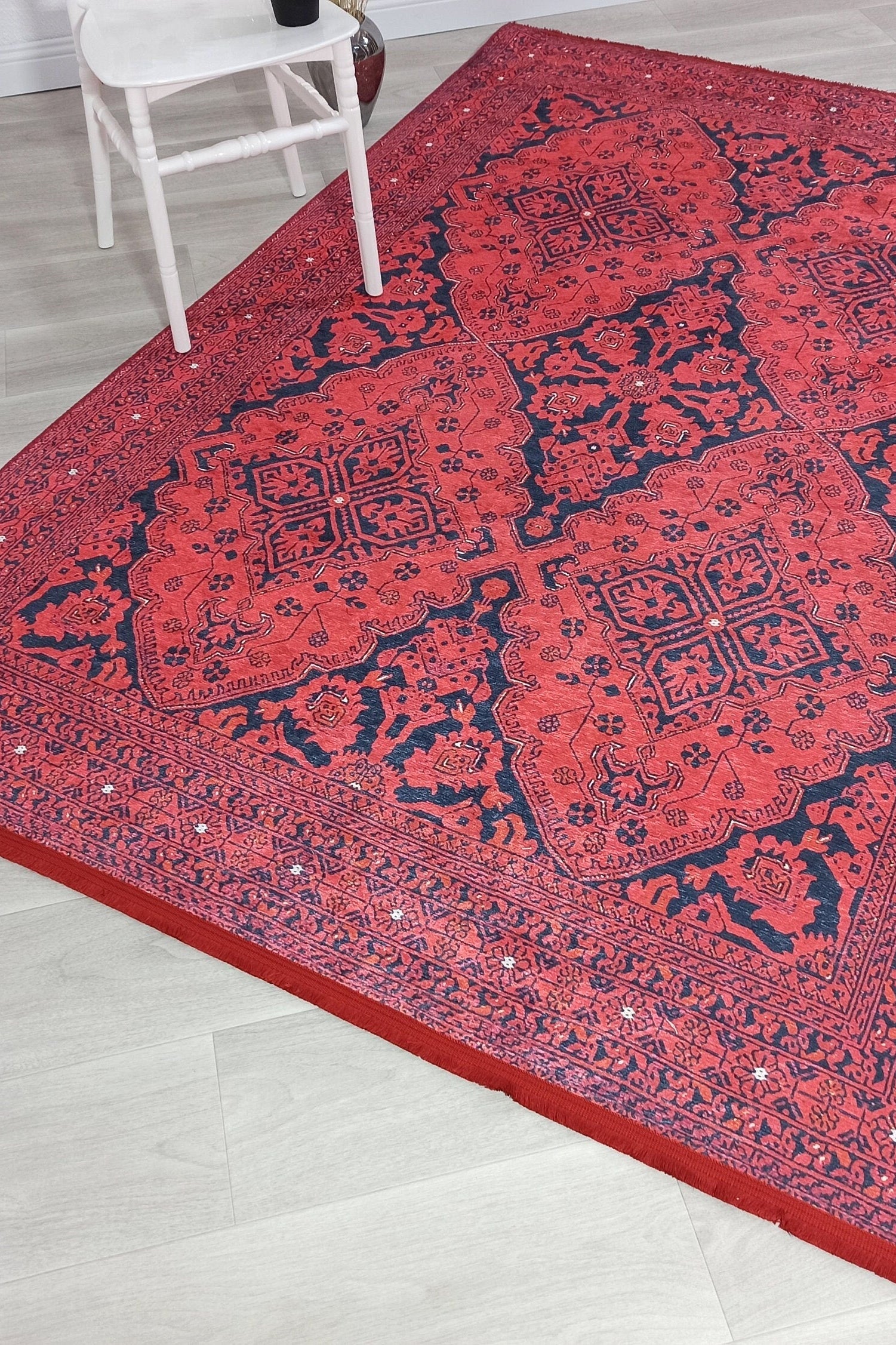 Rihab Red Afghan Oriental Rug